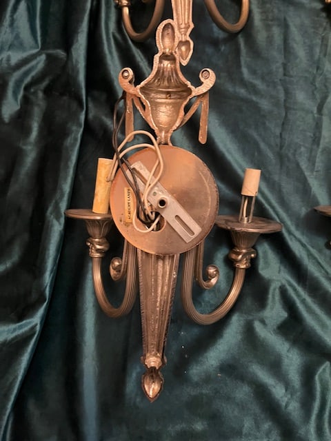 Set of 4 Vintage Brushed Nickel Neoclassical Sconces - 7