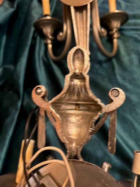 Set of 4 Vintage Brushed Nickel Neoclassical Sconces - 9