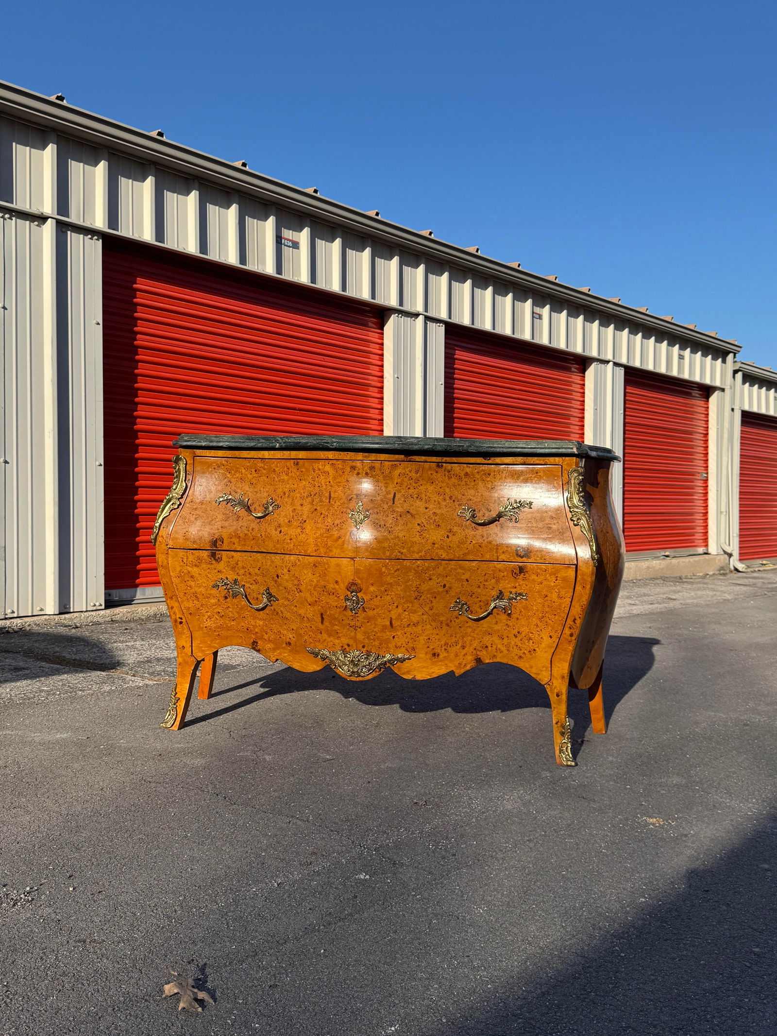 19th Century Antique Italian Burlwood & Marble Bombe Commode - 5