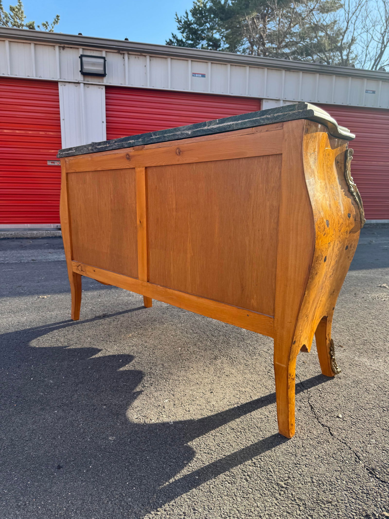 19th Century Antique Italian Burlwood & Marble Bombe Commode - 6
