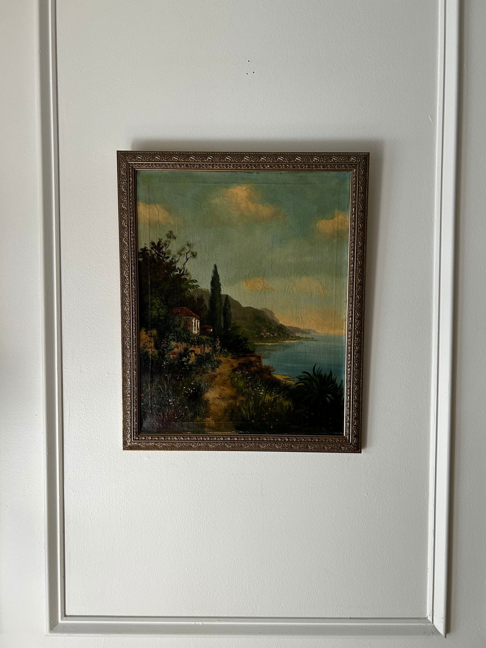 Antique Original Oil Painting on Canvas, Italian/Amalfi Sea - 7