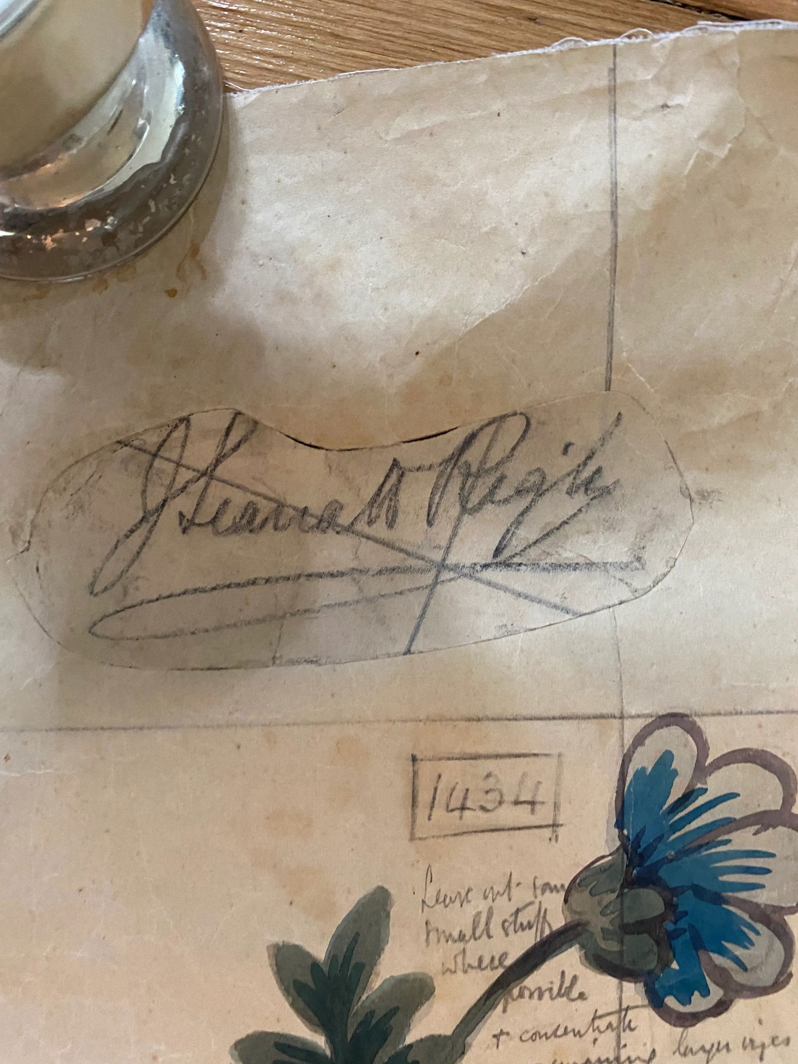 Antique Jacobean Flowers & Birds Wallpaper Artists' Rendering - 4