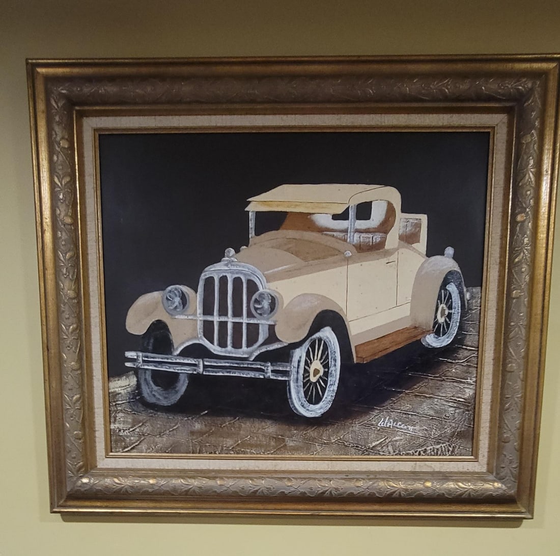 Antique Classic Car /Wall Art / Oil Painting / Frank Walcutt - 2