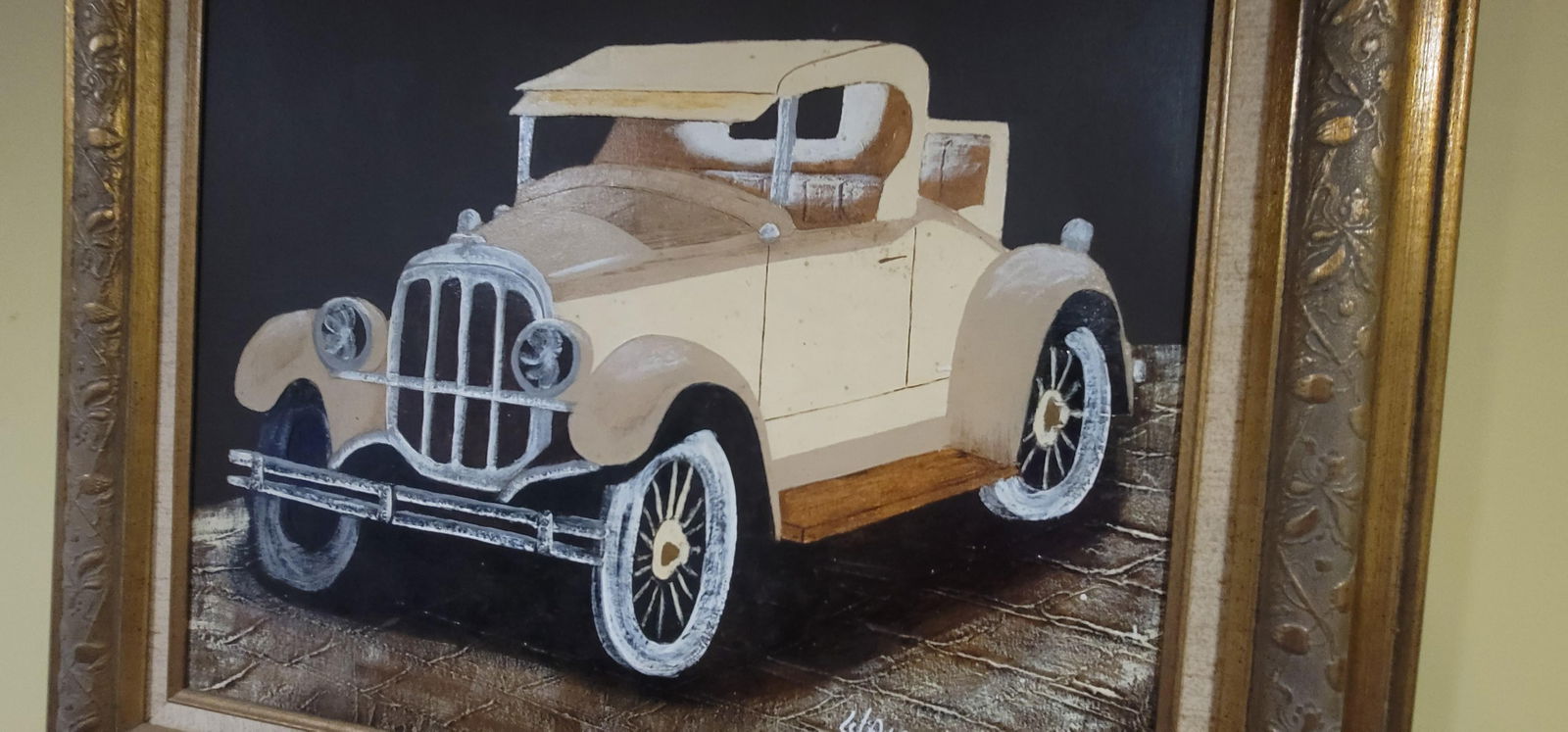 Antique Classic Car /Wall Art / Oil Painting / Frank Walcutt - 3