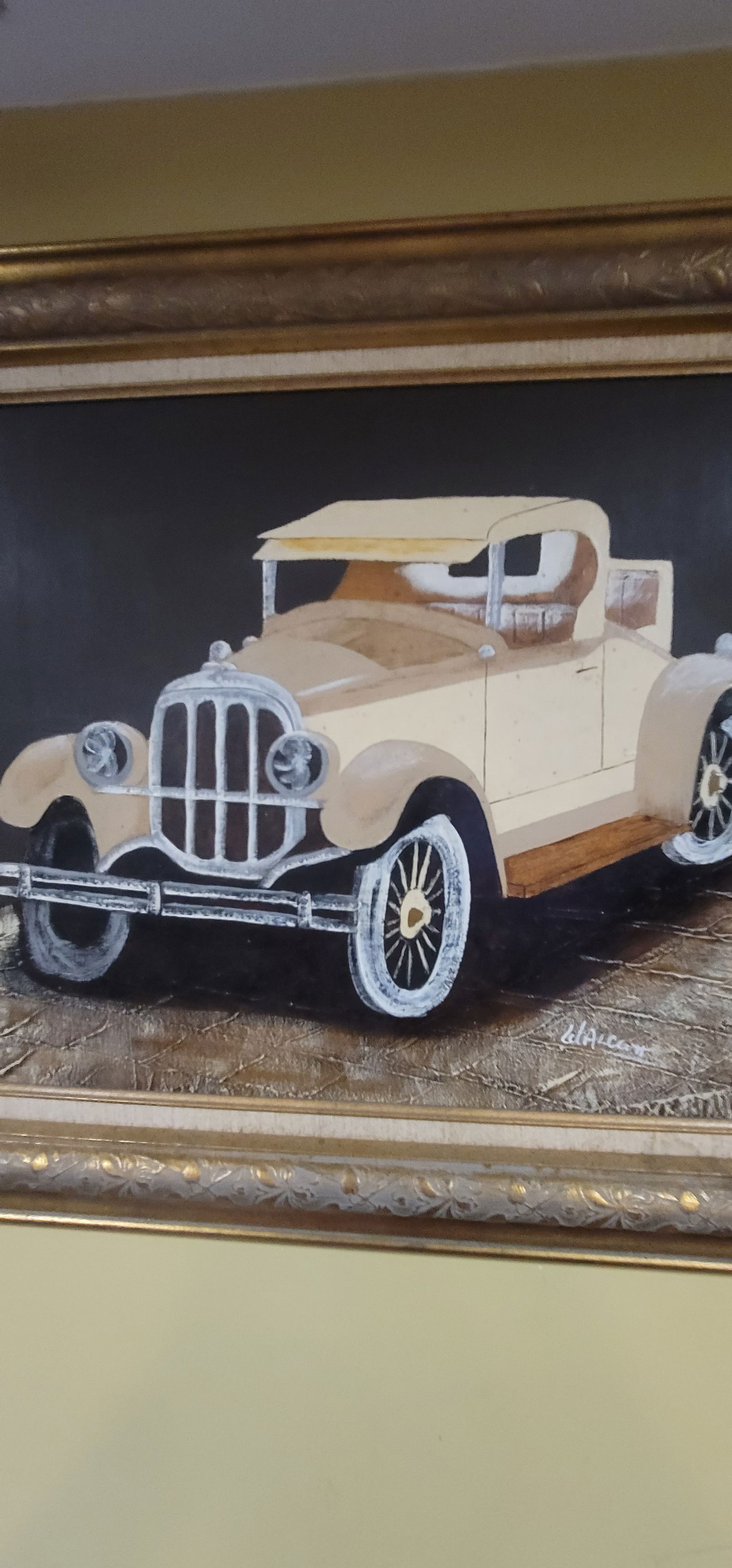 Antique Classic Car /Wall Art / Oil Painting / Frank Walcutt - 6