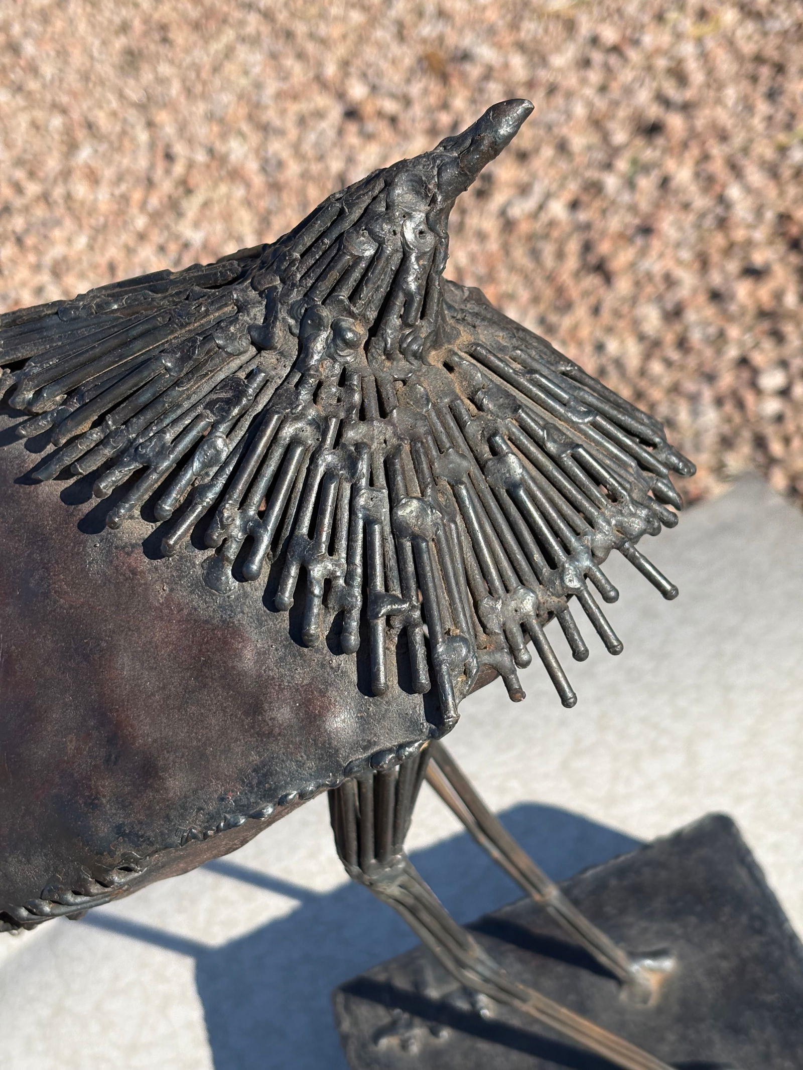 Mid 20th Century Brutalist Steel Bird Sculpture - 7