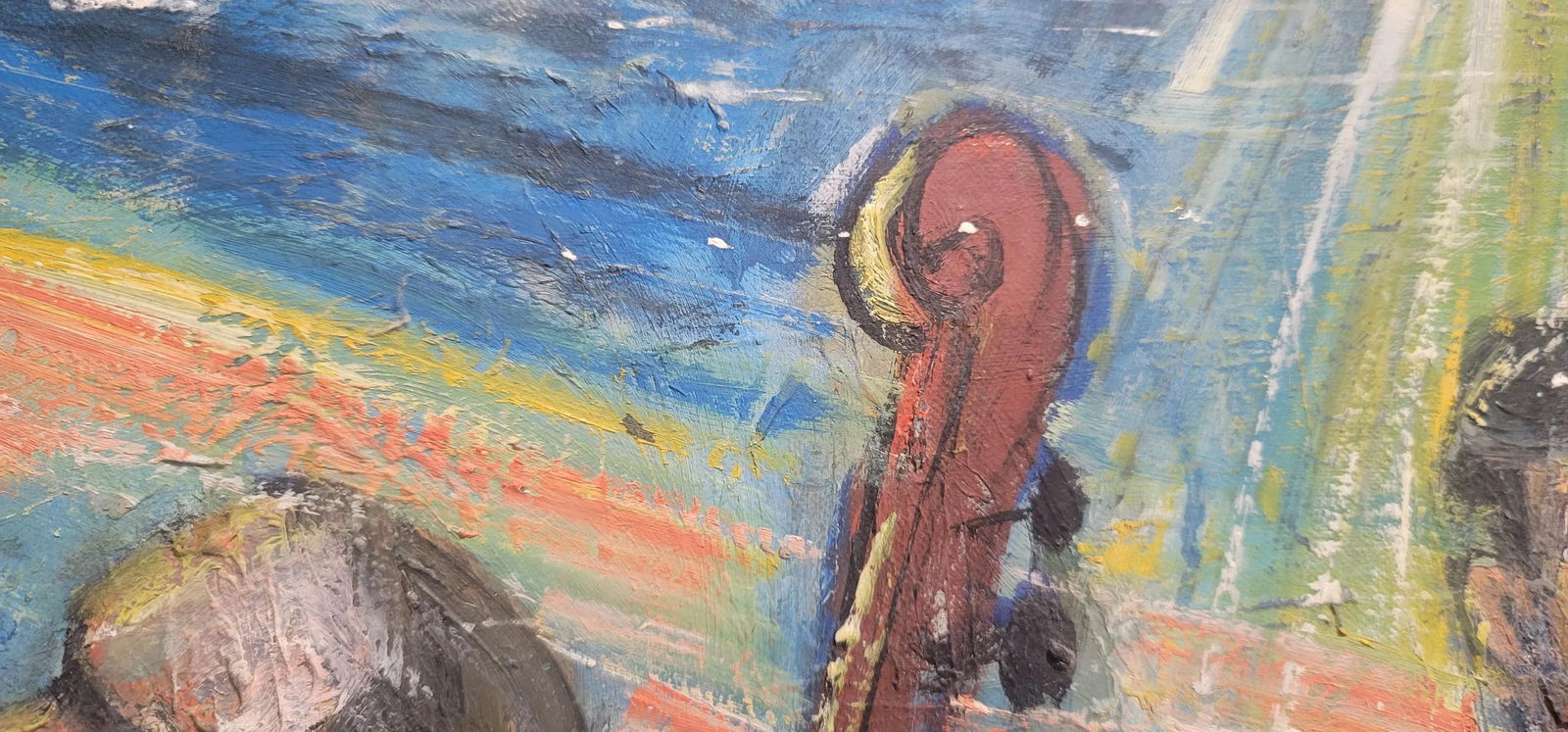 Bill Olendorf Abstract Expressionist Oil Painting on Board "Jazz Club" 1973 - 4