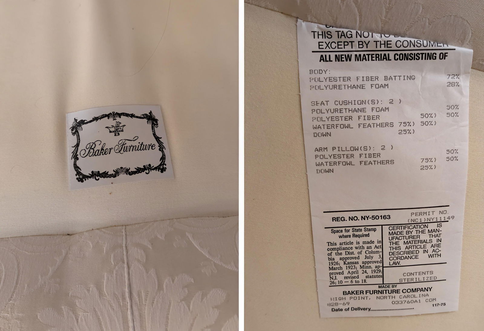 Late 20th Century Baker Furniture Traditional White Loveseat - 11