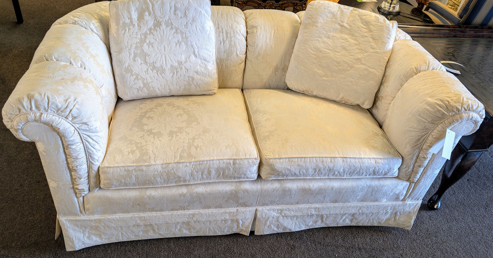 Late 20th Century Baker Furniture Traditional White Loveseat - 2