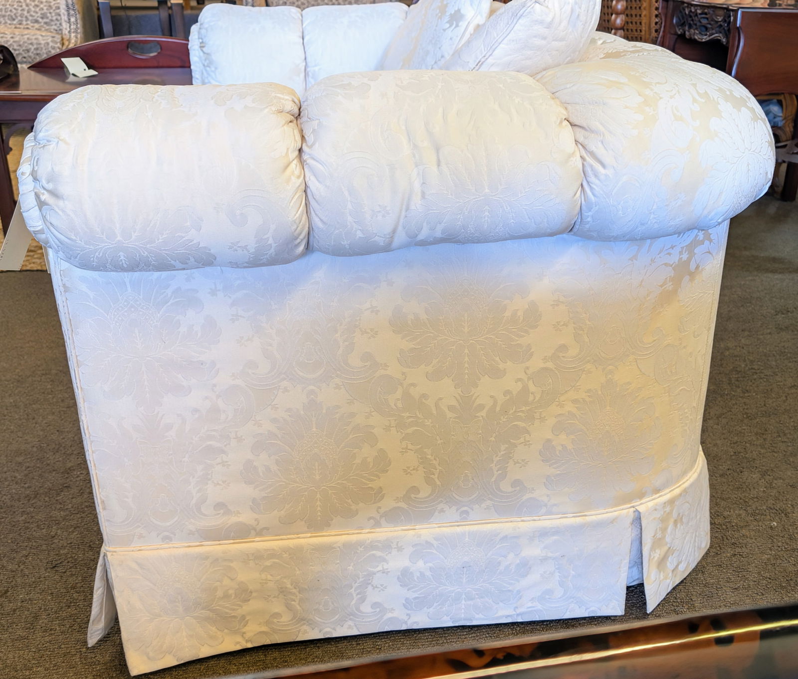 Late 20th Century Baker Furniture Traditional White Loveseat - 5