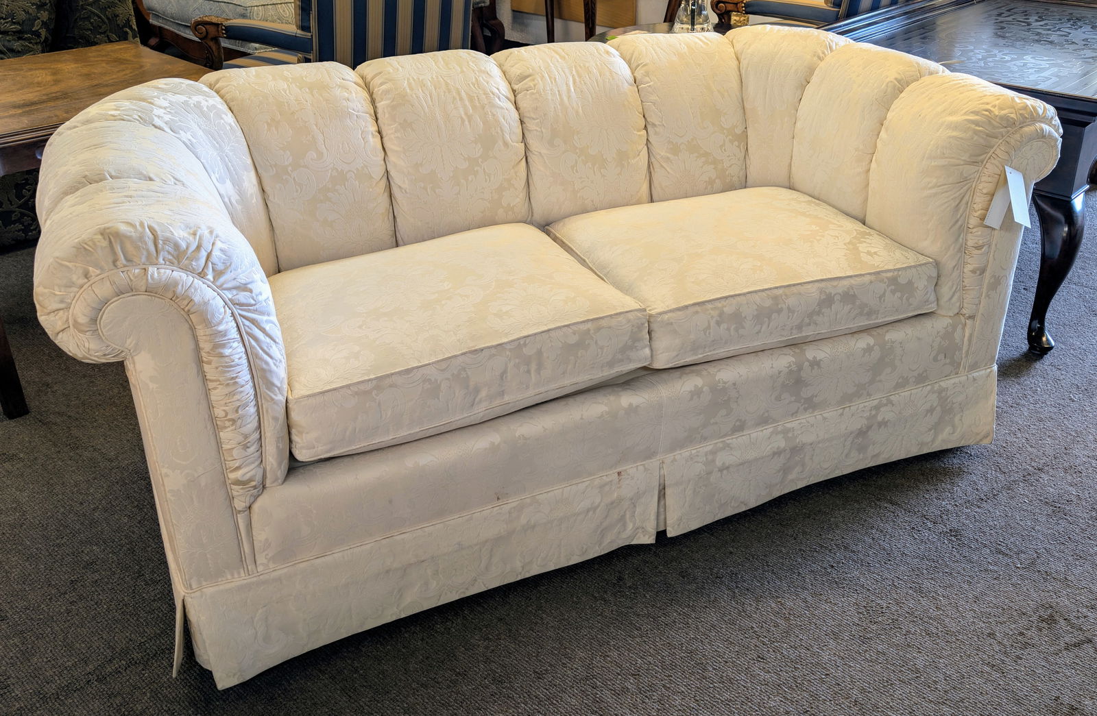 Late 20th Century Baker Furniture Traditional White Loveseat - 7