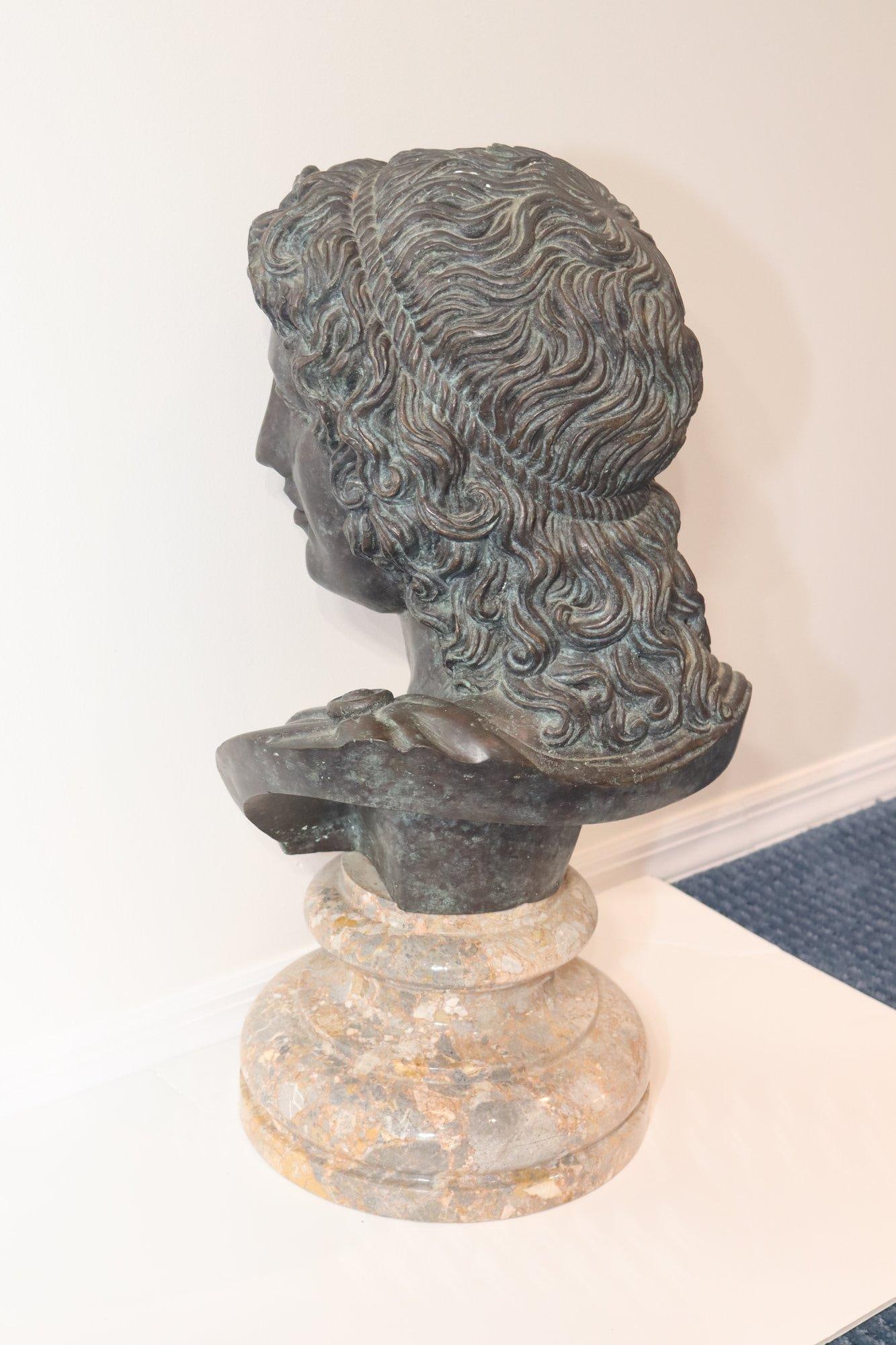 Vintage Bronze Bust on Marble Base - 10