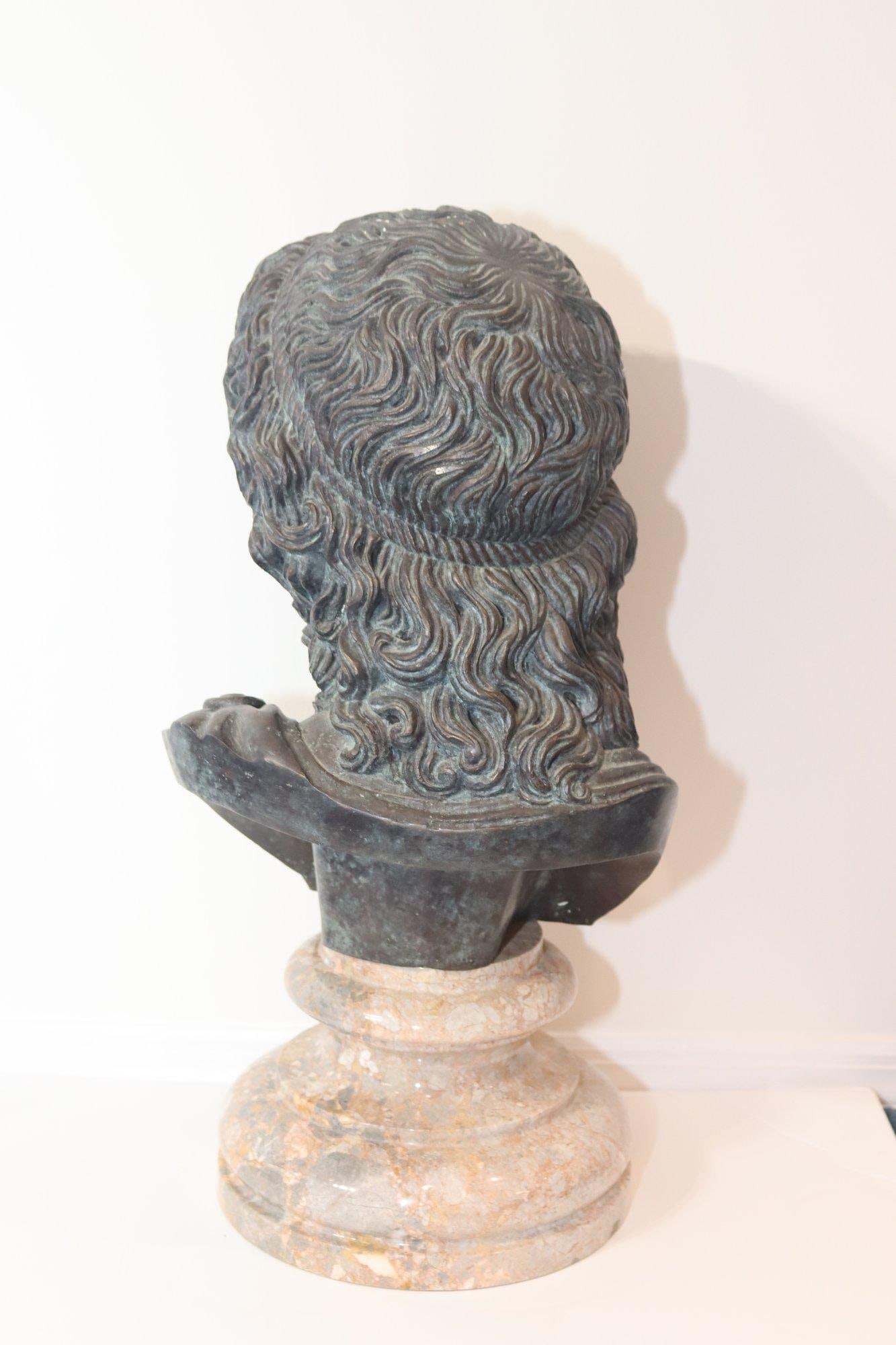 Vintage Bronze Bust on Marble Base - 3
