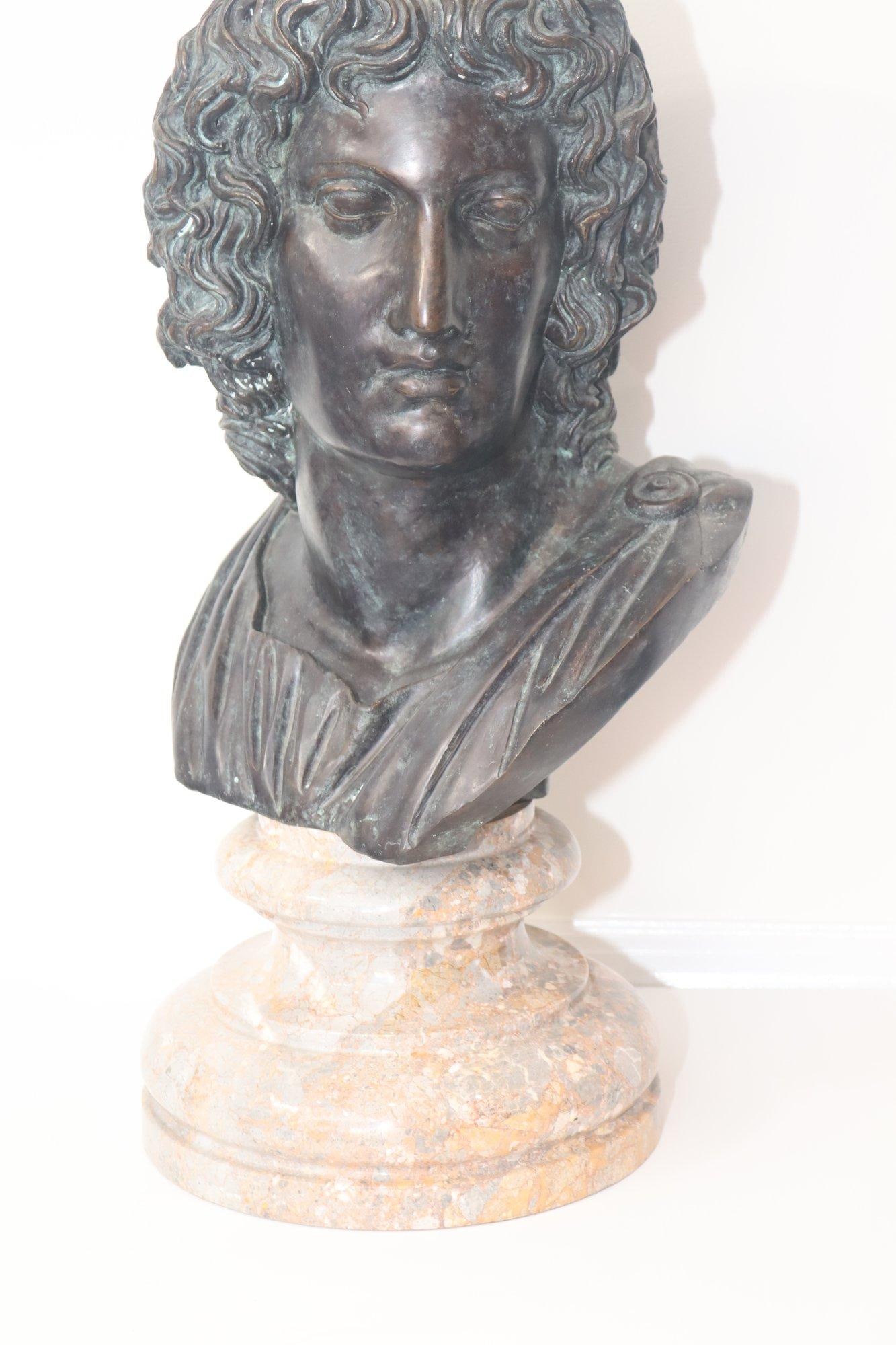 Vintage Bronze Bust on Marble Base - 5