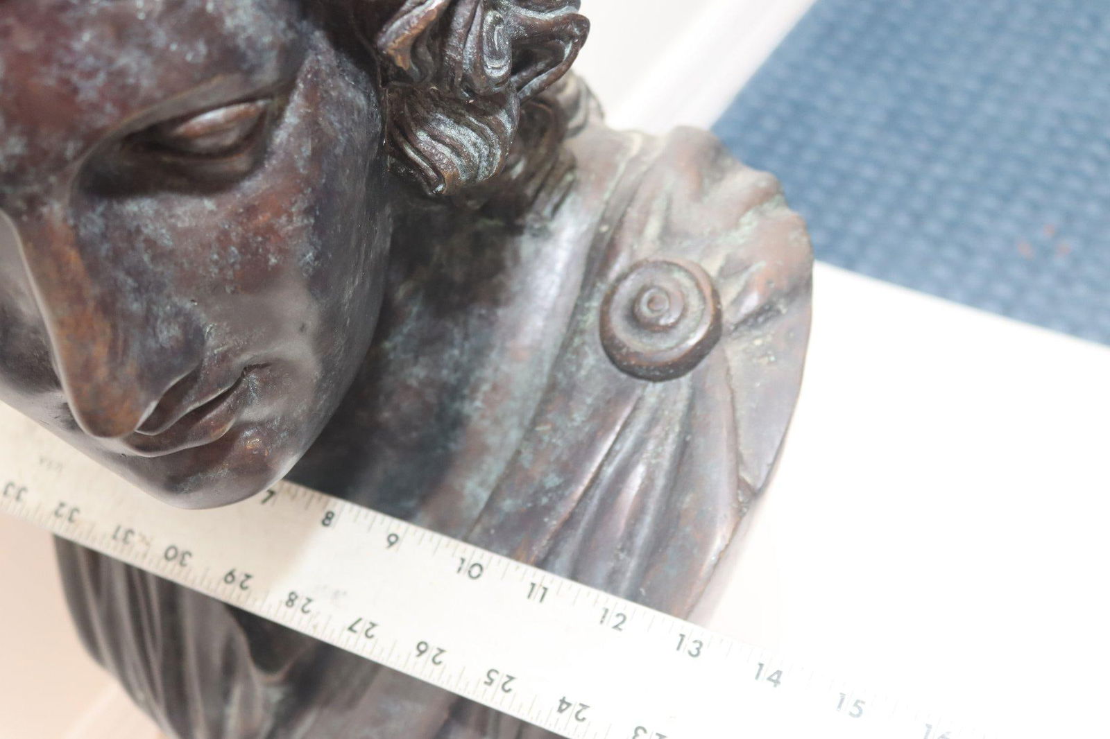 Vintage Bronze Bust on Marble Base - 7