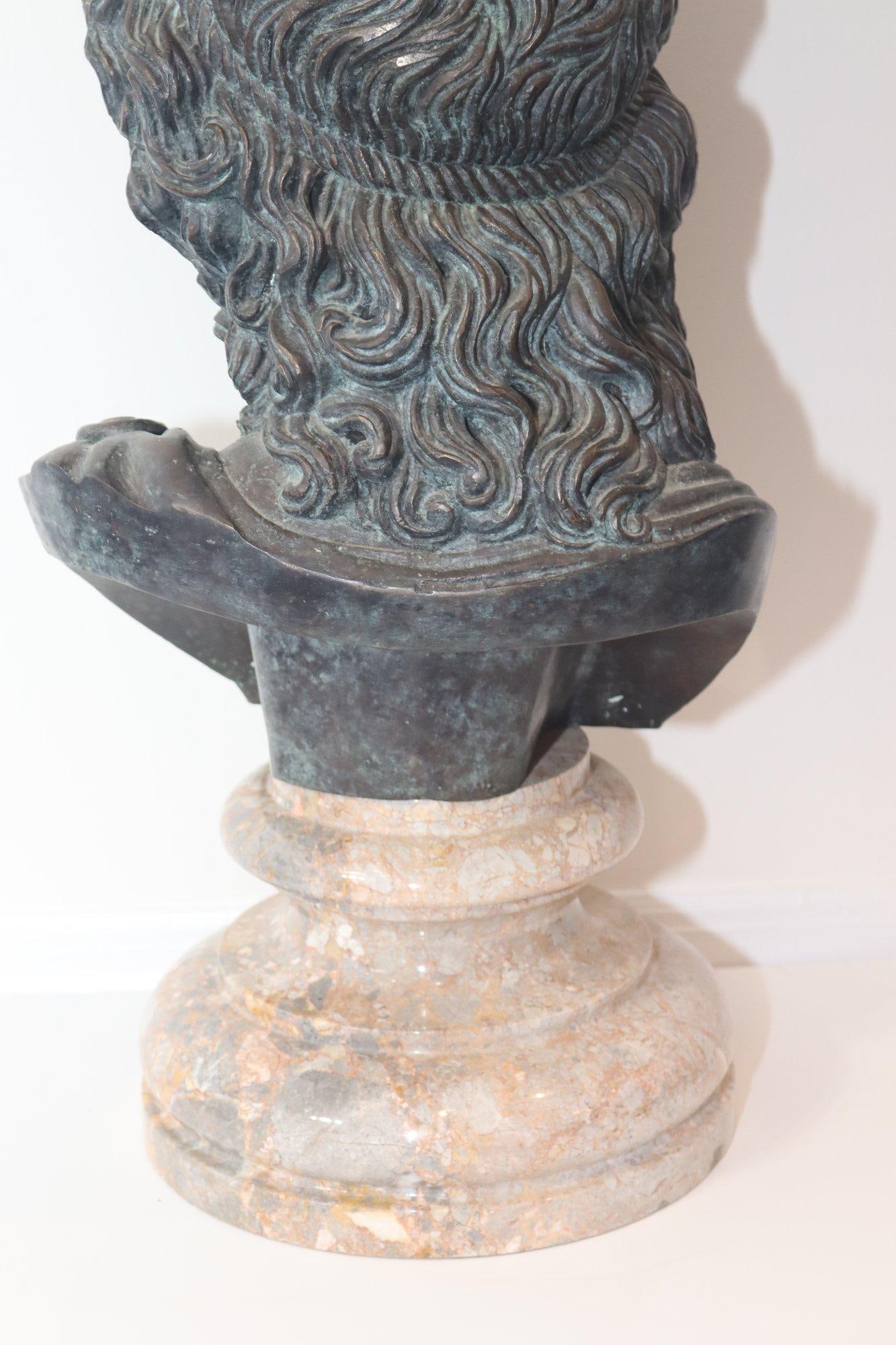 Vintage Bronze Bust on Marble Base - 9