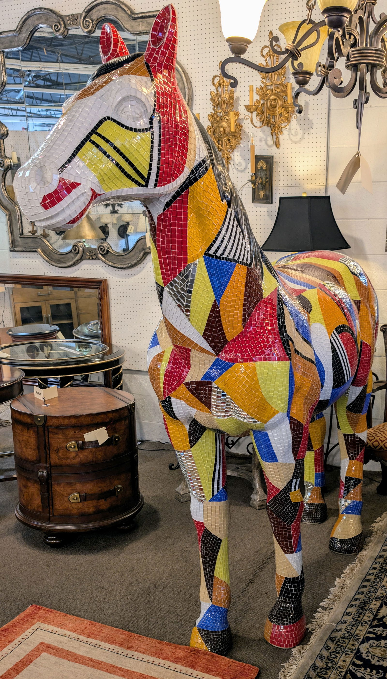 Life-Size Mosaic Tiled Multi-Colored Horse - 5