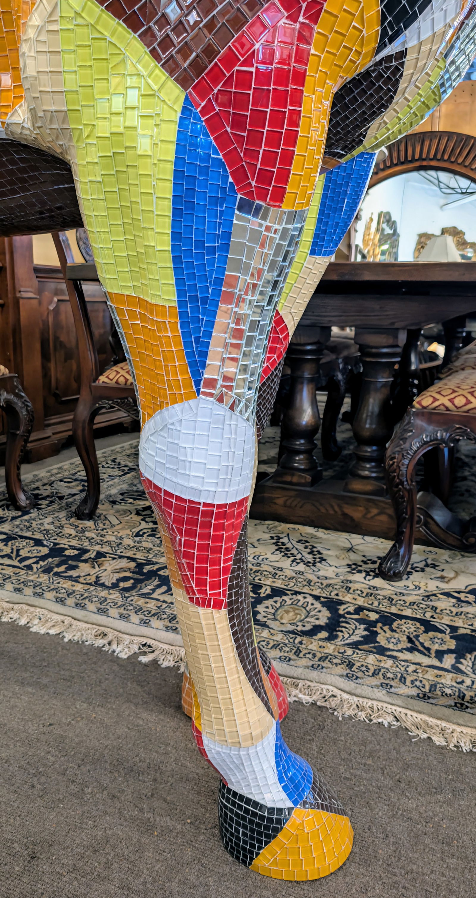 Life-Size Mosaic Tiled Multi-Colored Horse - 6