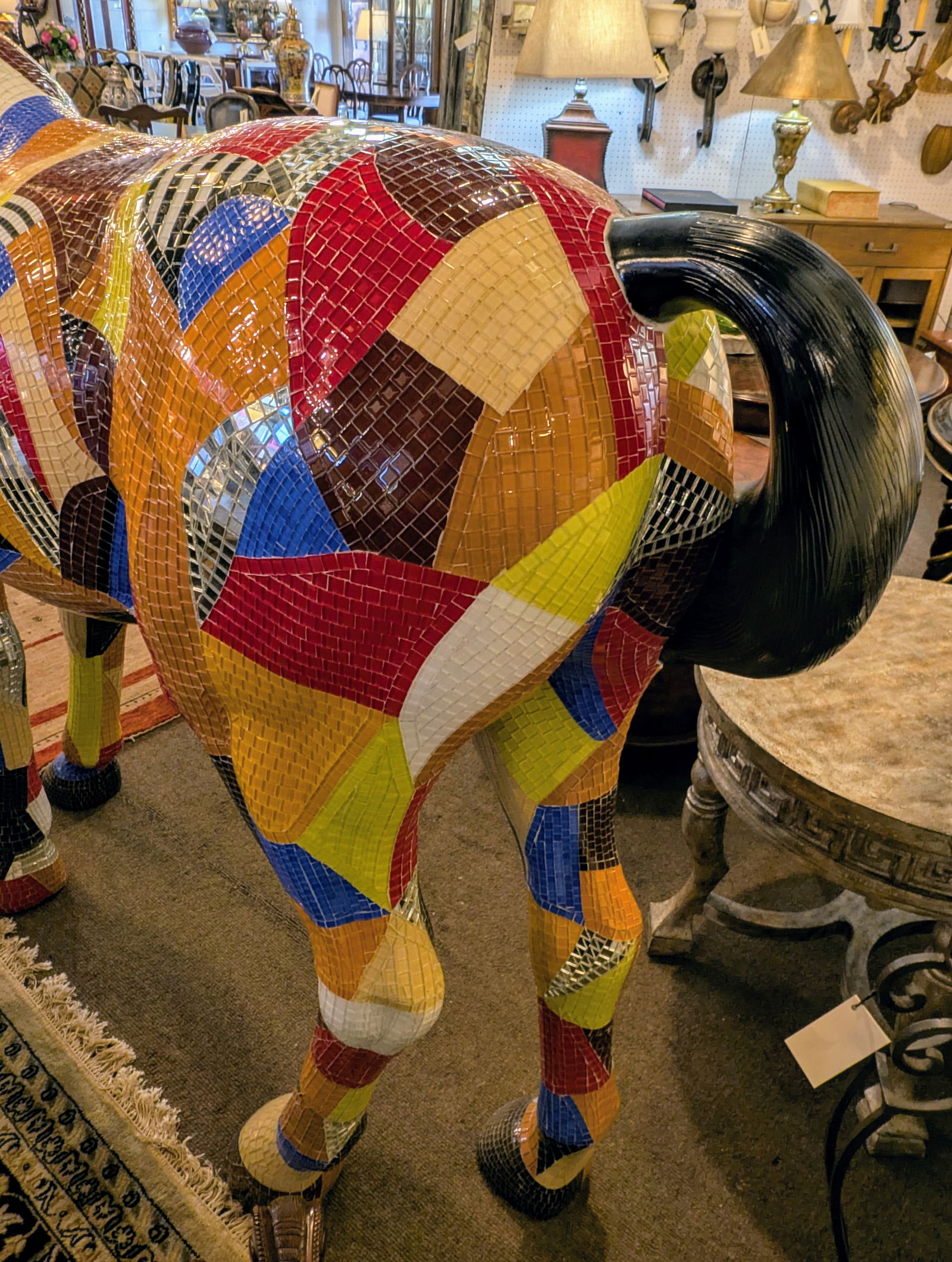 Life-Size Mosaic Tiled Multi-Colored Horse - 8