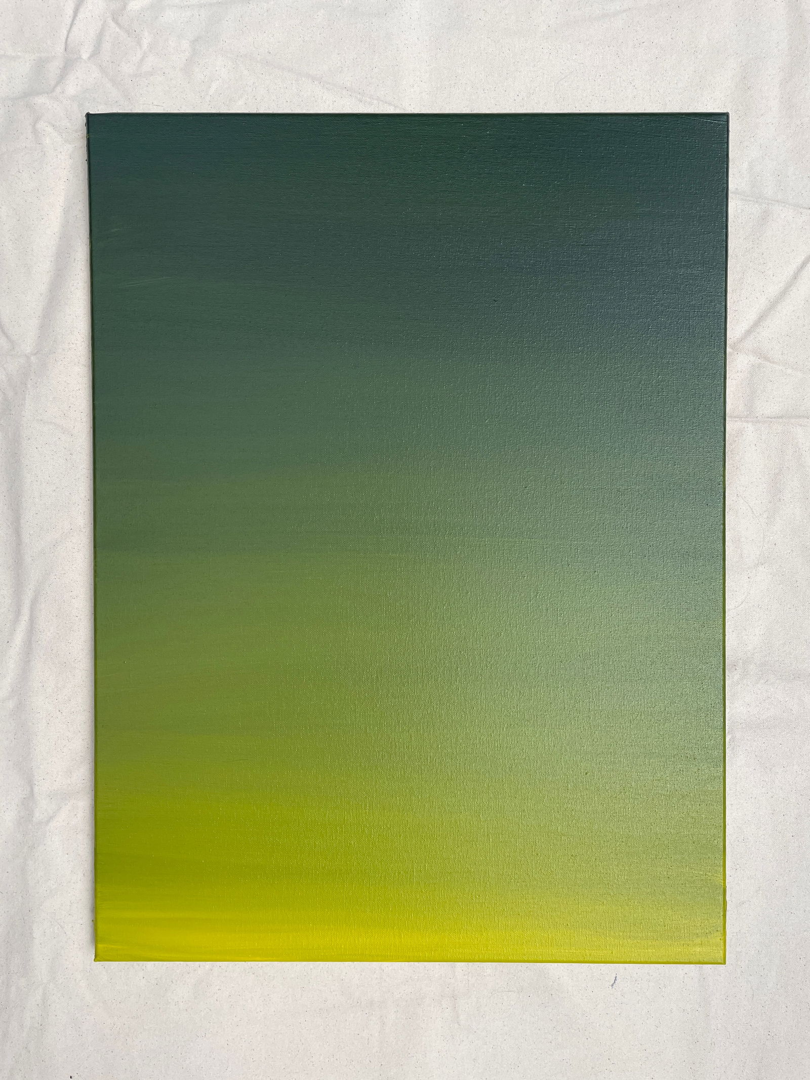 Original Contemporary Minimalist Green Landscape Gradient Abstract Painting - 2