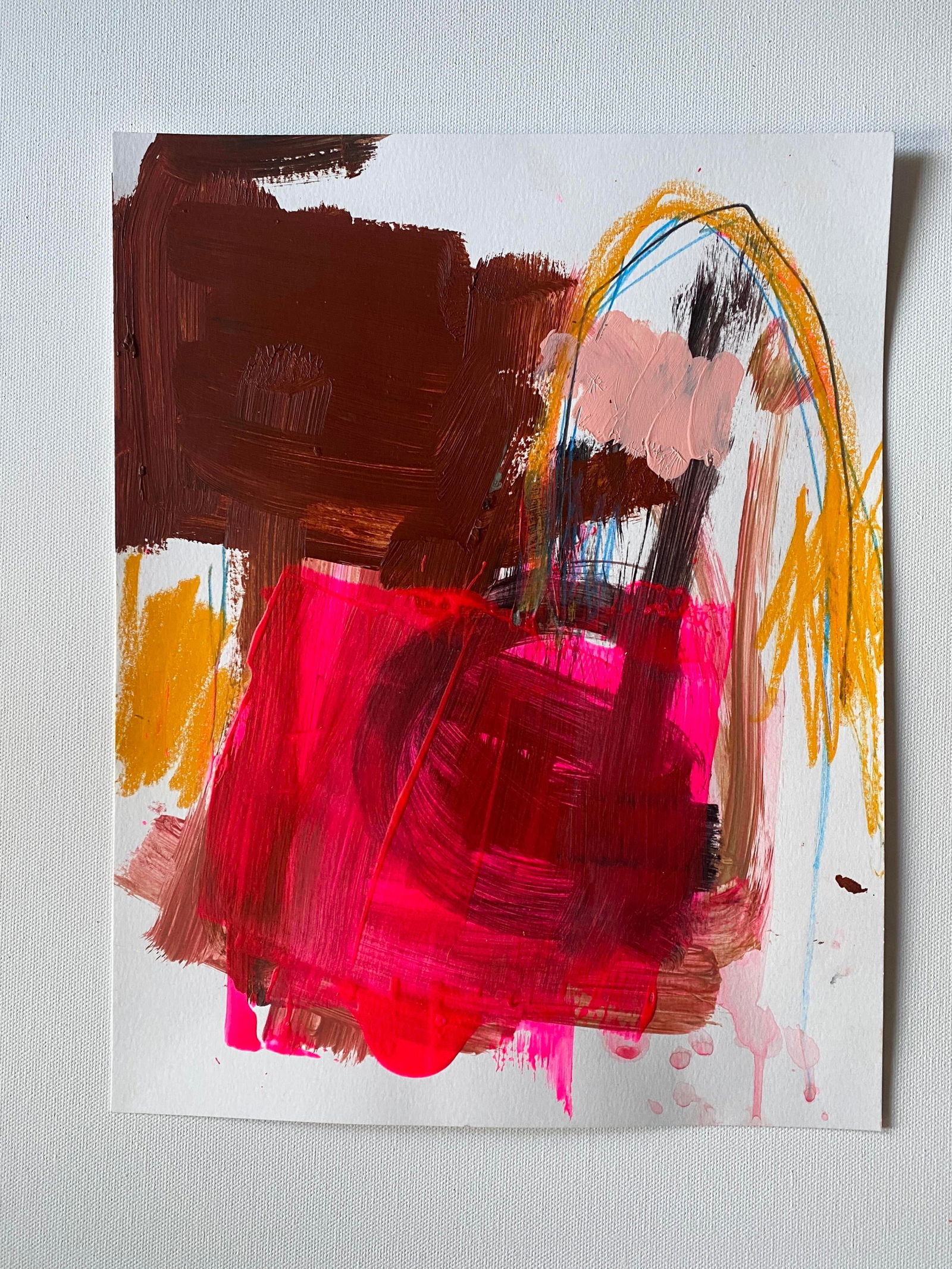 Sarah Trundle, Contemporary Abstract Painting on Paper, "An Understatement" - 2