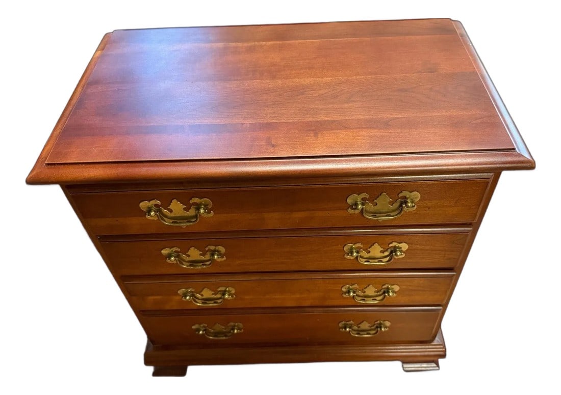 Post Modern Vintage Four Drawer Cherry Wood Silver Chest (1 of 11)