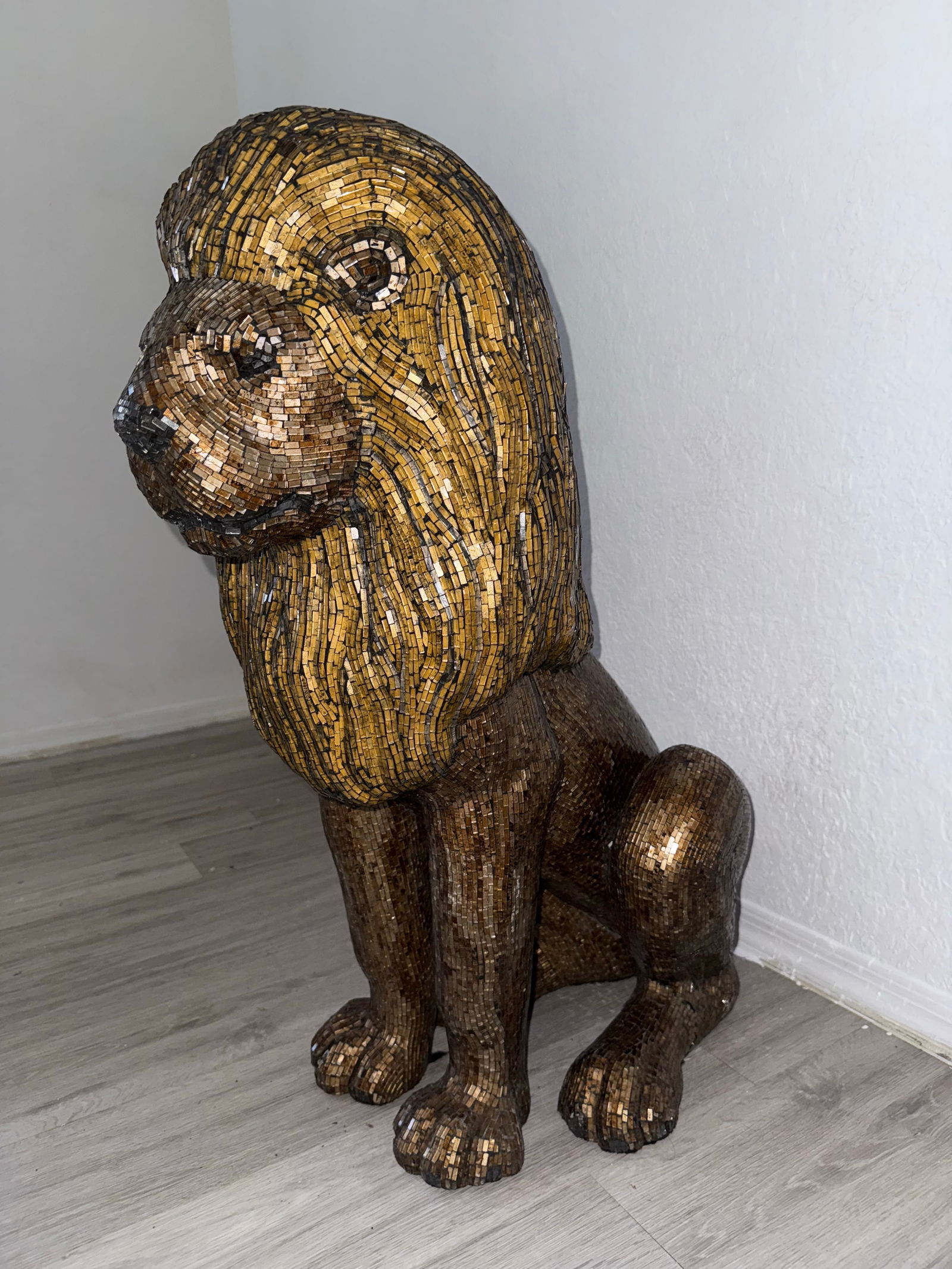 1990s Mosaic Glass Lion Floor Statue - 2