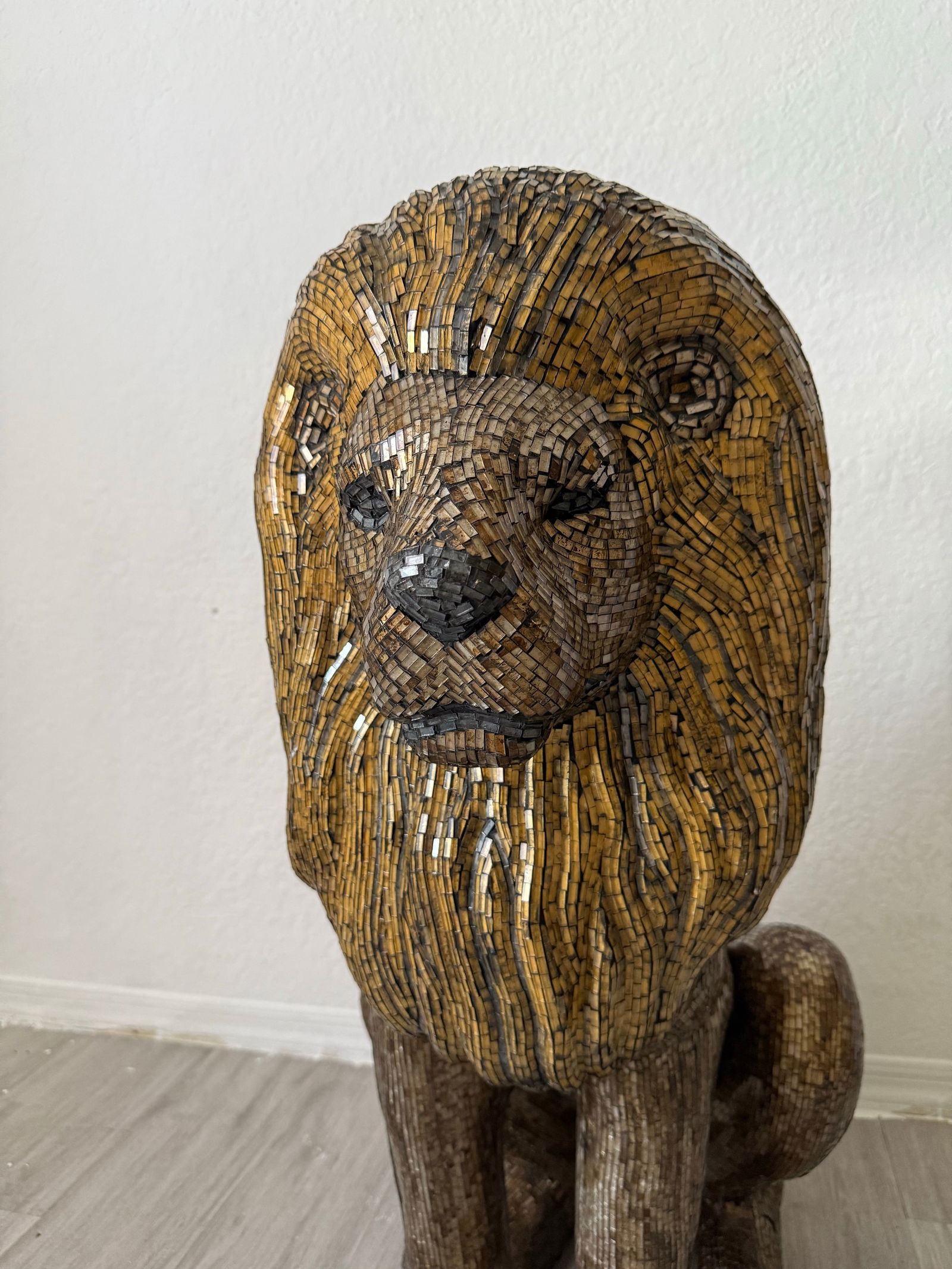 1990s Mosaic Glass Lion Floor Statue - 5
