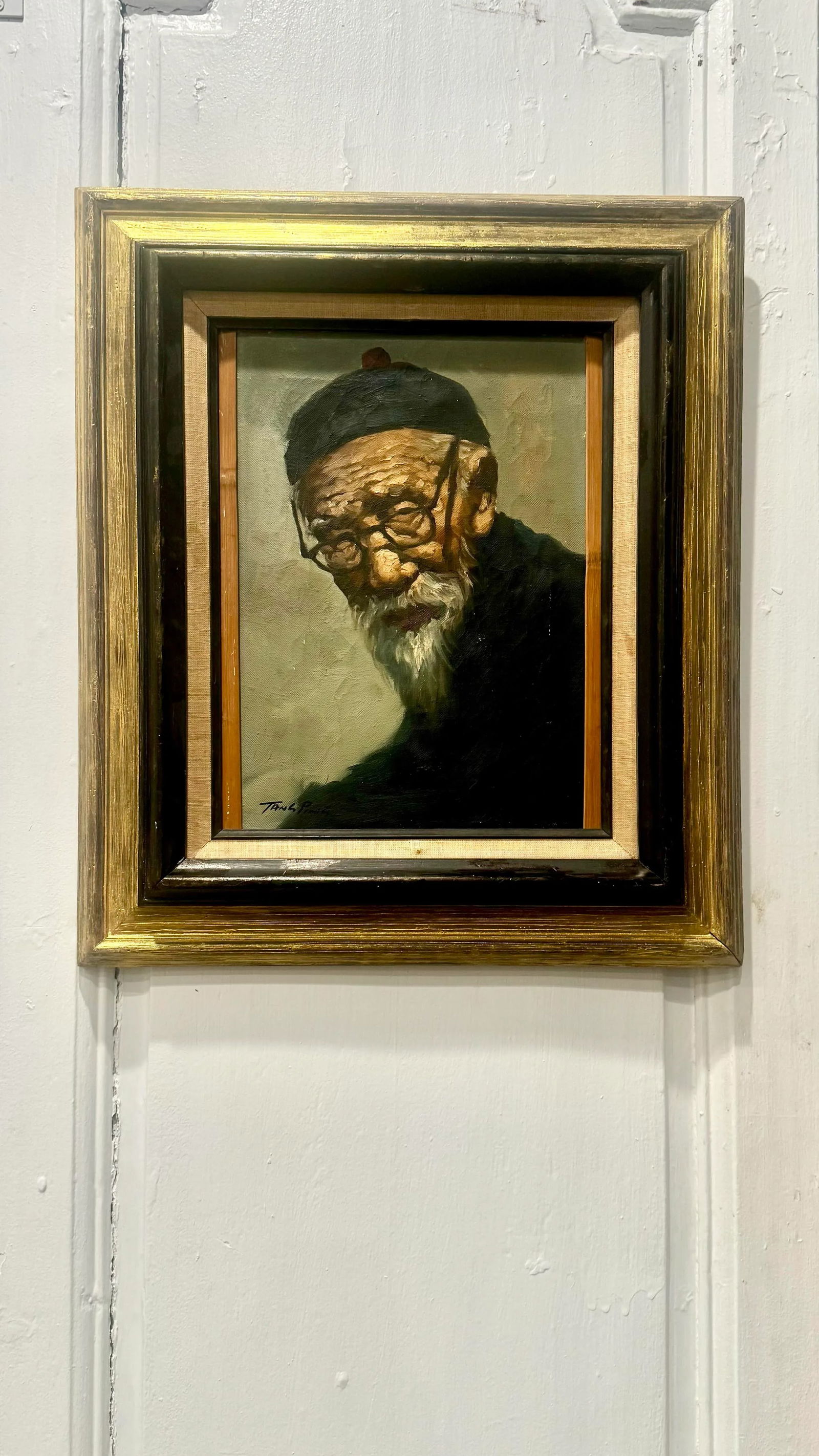 Tang Ping's Old Gentlman Original Oil Painting - 2