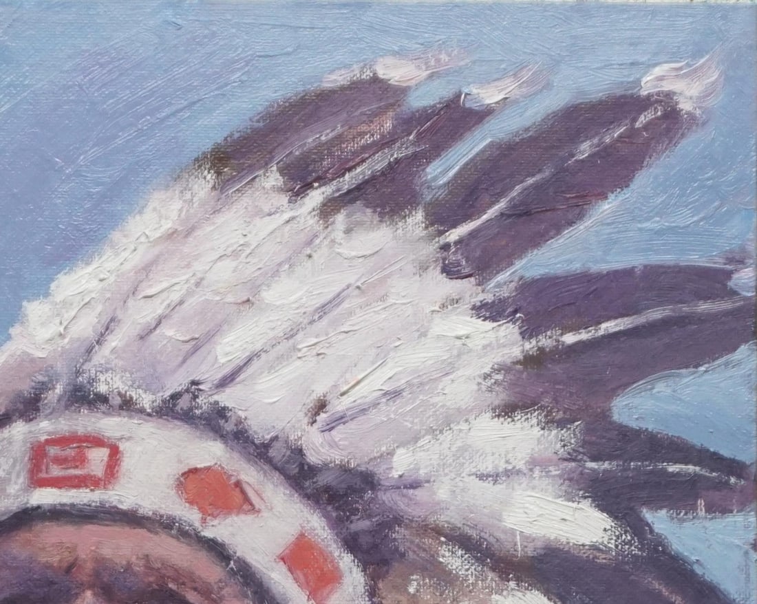 Sean Wu Original Oil Portrait of Indian Chief - 3