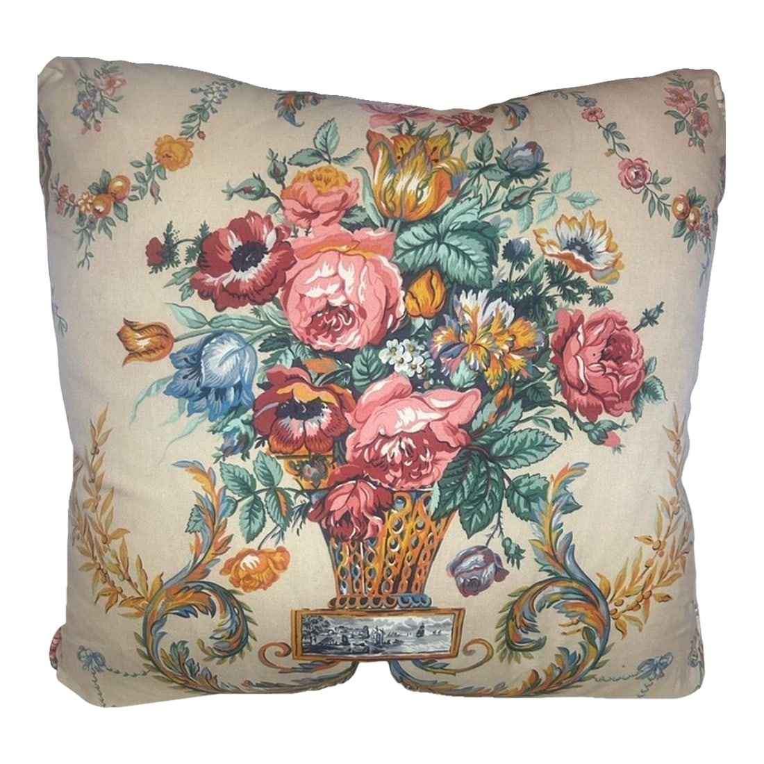 Vintage Lee Jofa Pillow with Feather Insert: In great condition Very thick pillow Has piping Comes from a smoke/ pet free home Condition: Alterations: Original Condition Unaltered Imperfections: Some Imperfections Condition Notes: This pillow is