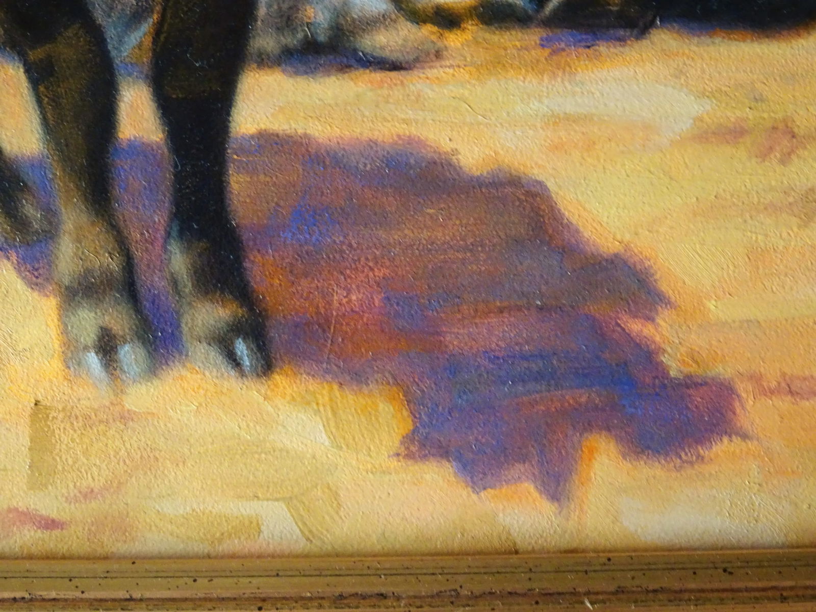 "Black Angus", Framed Small Oil Painting on Artist Board, Sandra Eames, Vermont Artist, 2017 - 7