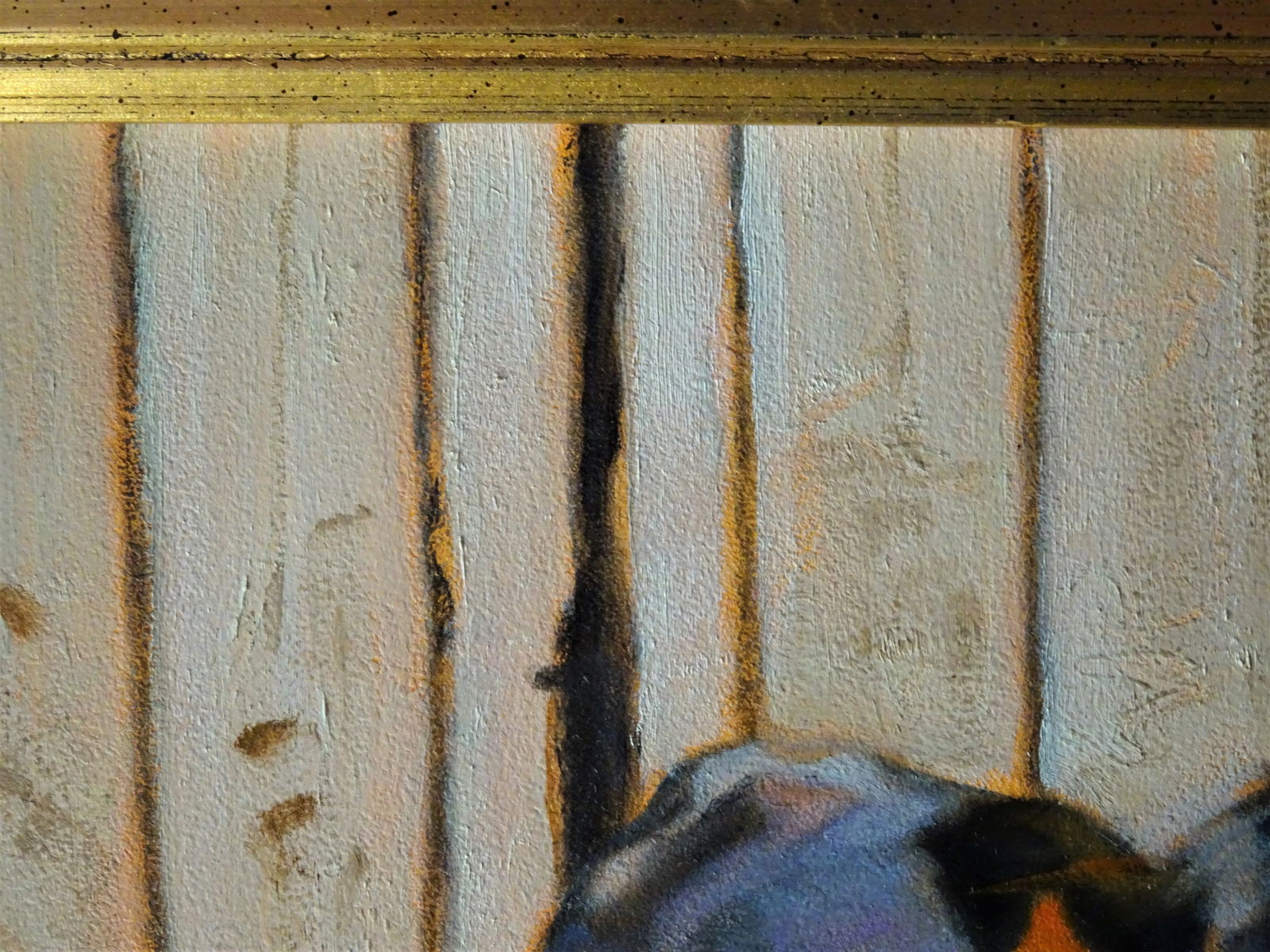 "Black Angus", Framed Small Oil Painting on Artist Board, Sandra Eames, Vermont Artist, 2017 - 8