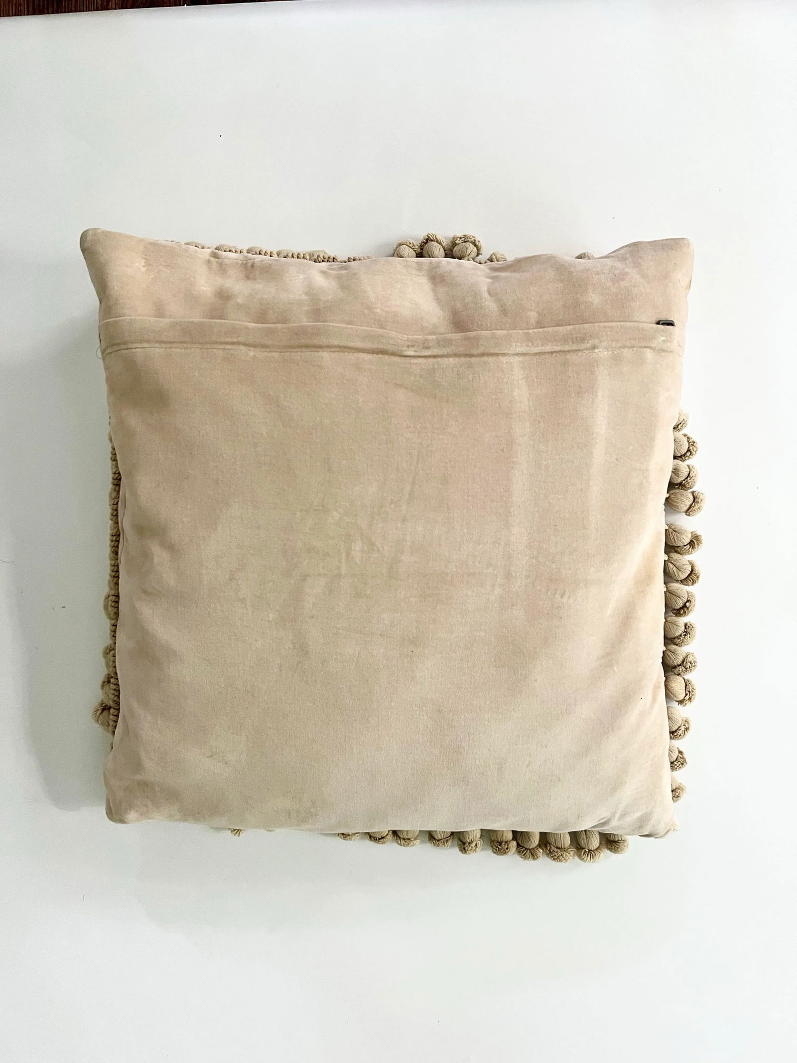 Early 20th Century Aubusson Tapestry Pillow With Cord and Pom Pom Trim - 4