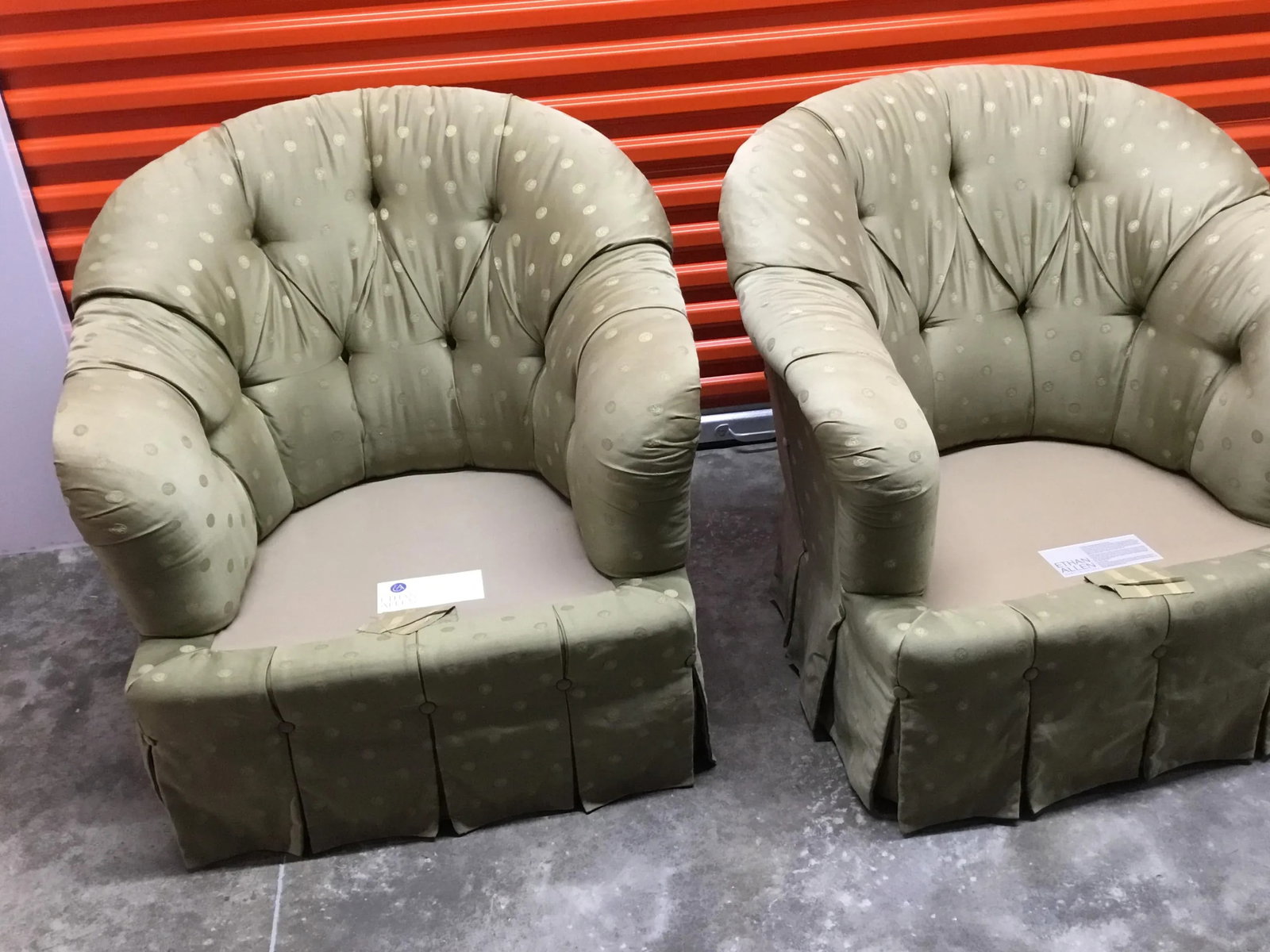 Vintage Ethan Allen Swivel Chairs - a Pair - 11