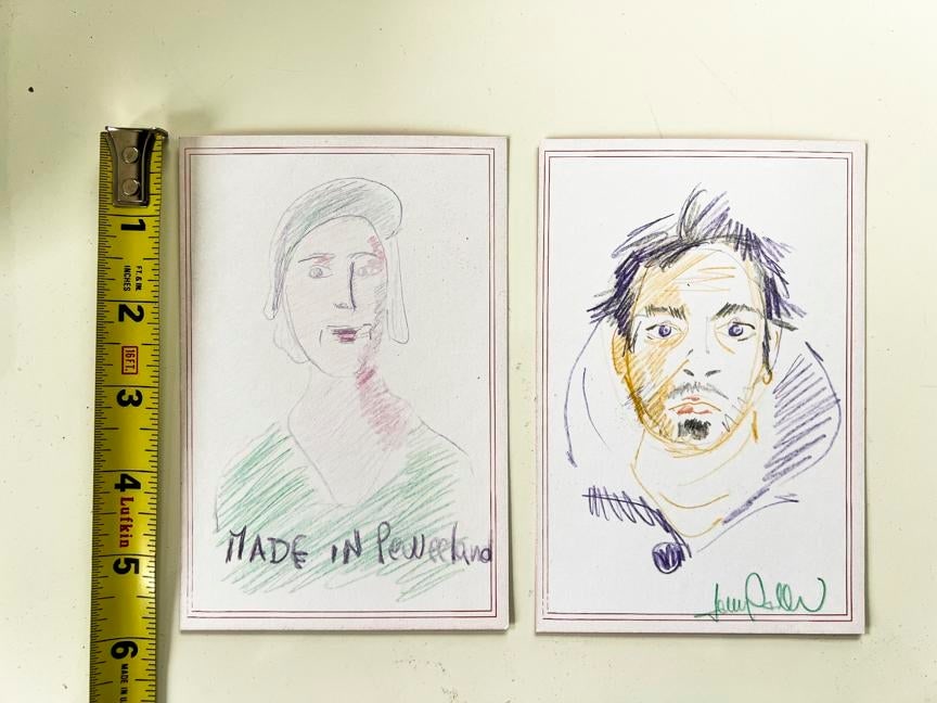 1970s Vintage Colored Pencil Portraits From Italy - 5