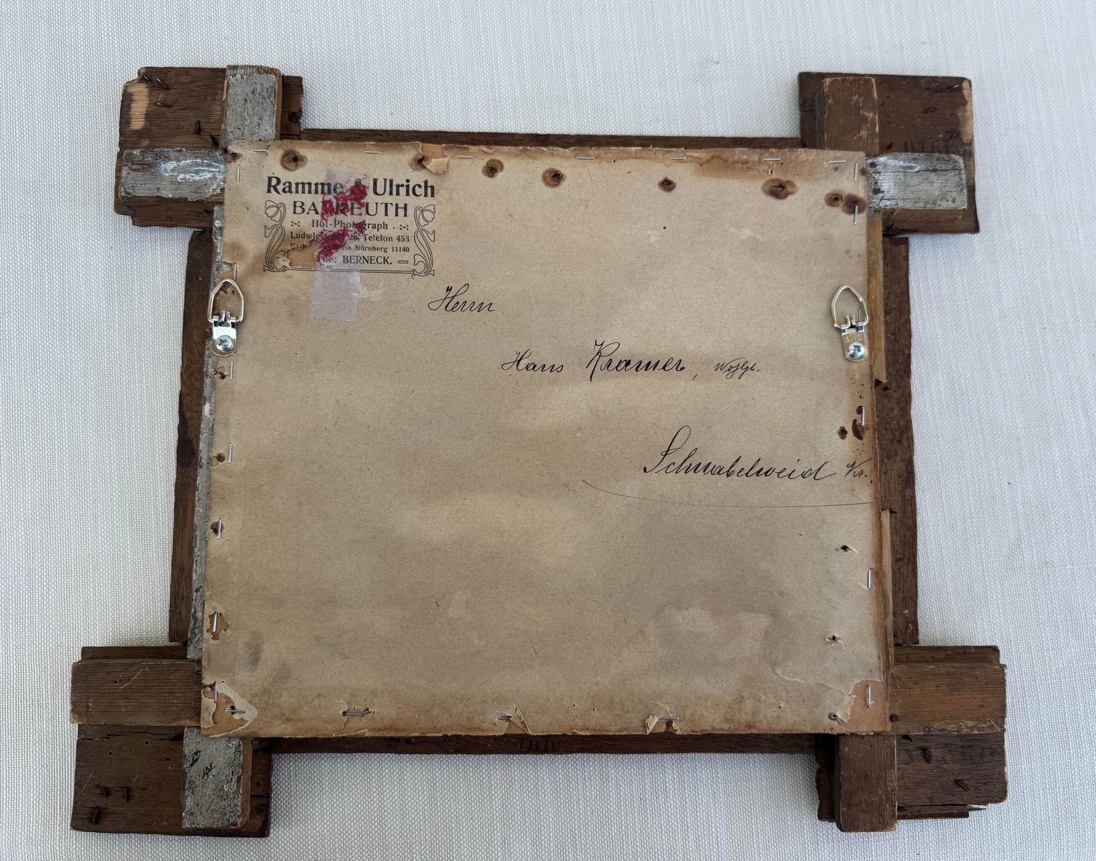 Antique Tramp Art Wood Frame With Modern Erica Everage Art -Abstracted Figurative Drawing - 11