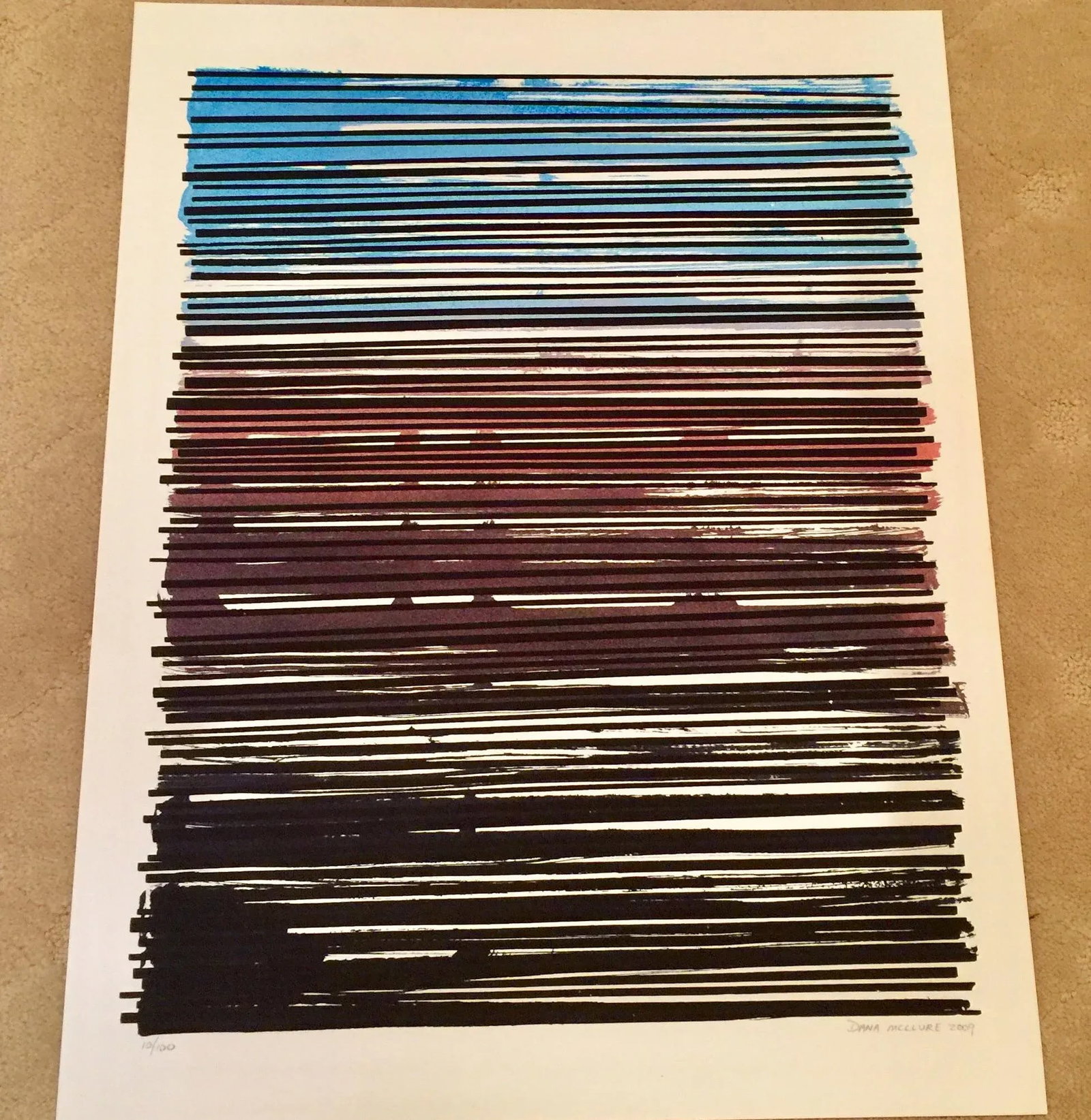 Abstract Mono-Print from Line Series by Dana McClure - 11