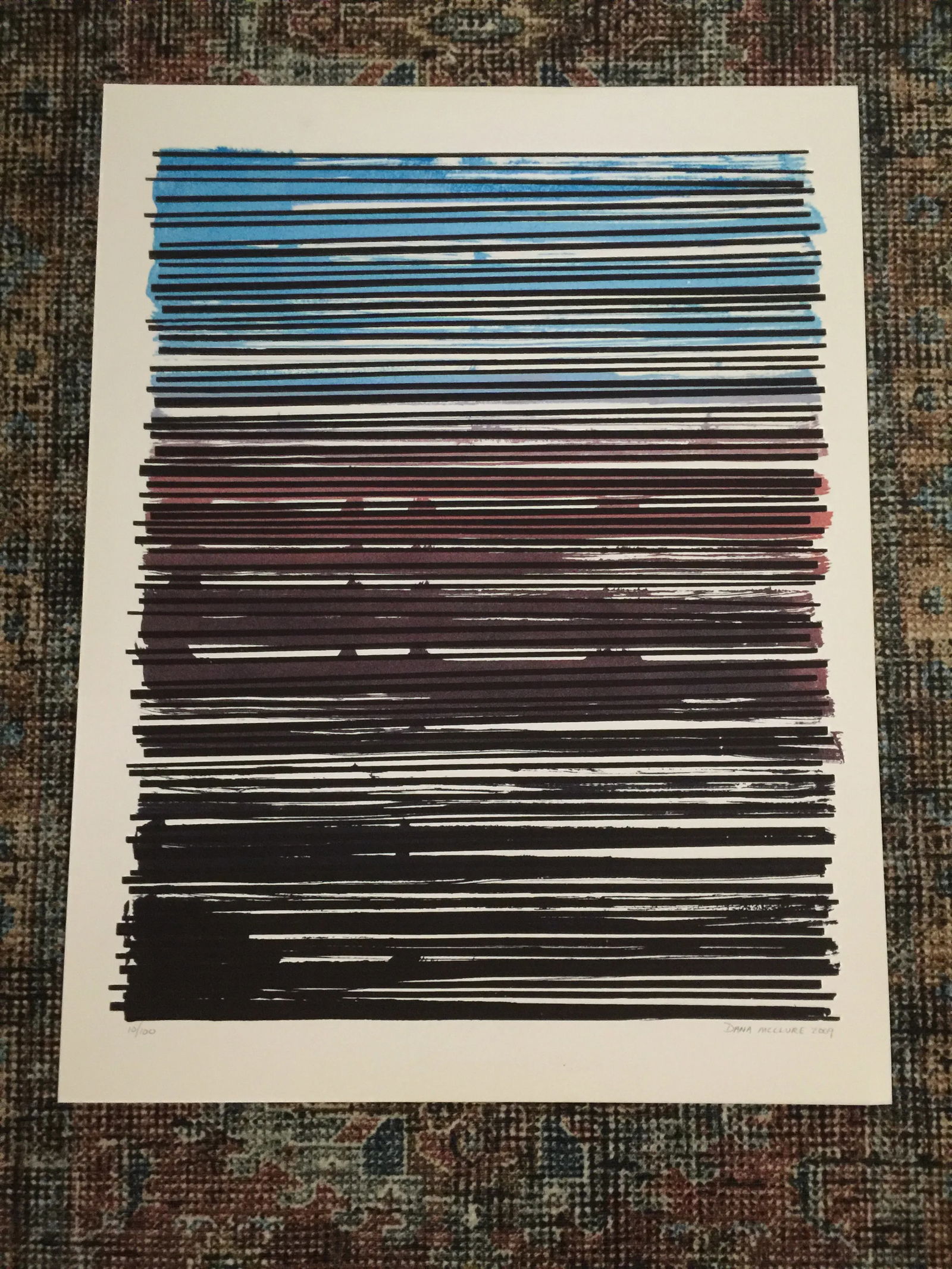 Abstract Mono-Print from Line Series by Dana McClure - 5