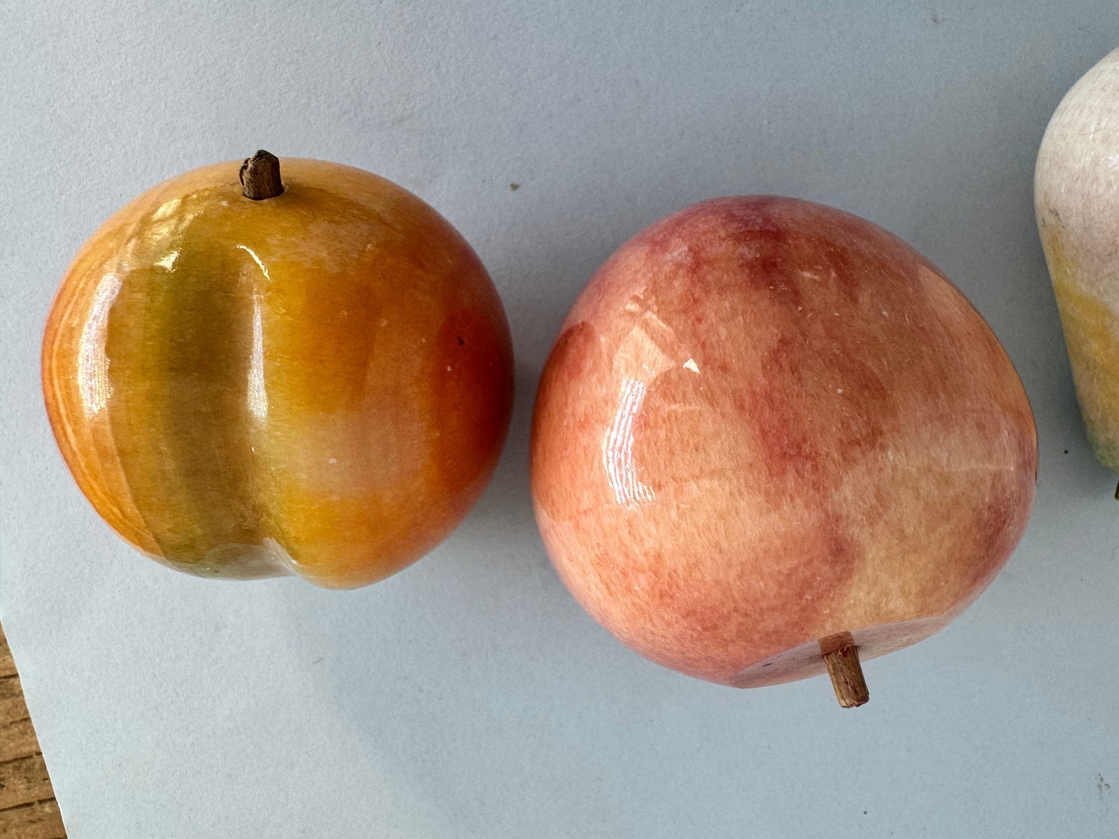 Set of Three 1980s Polished Stone Fruits - 4