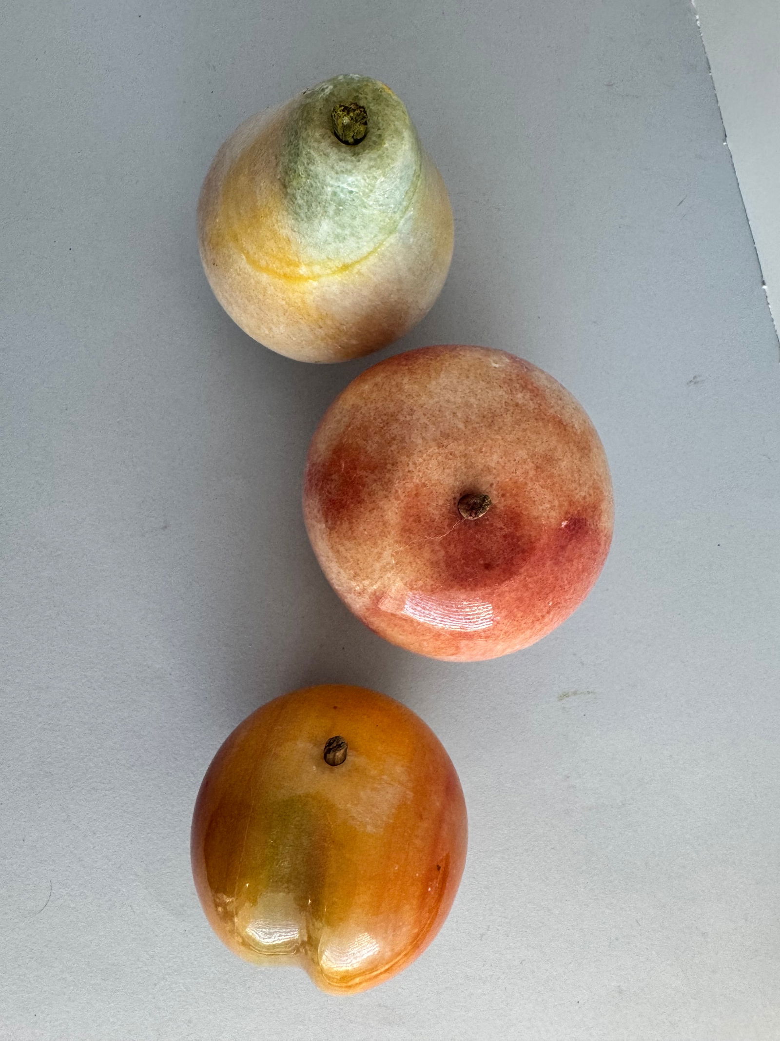 Set of Three 1980s Polished Stone Fruits - 6