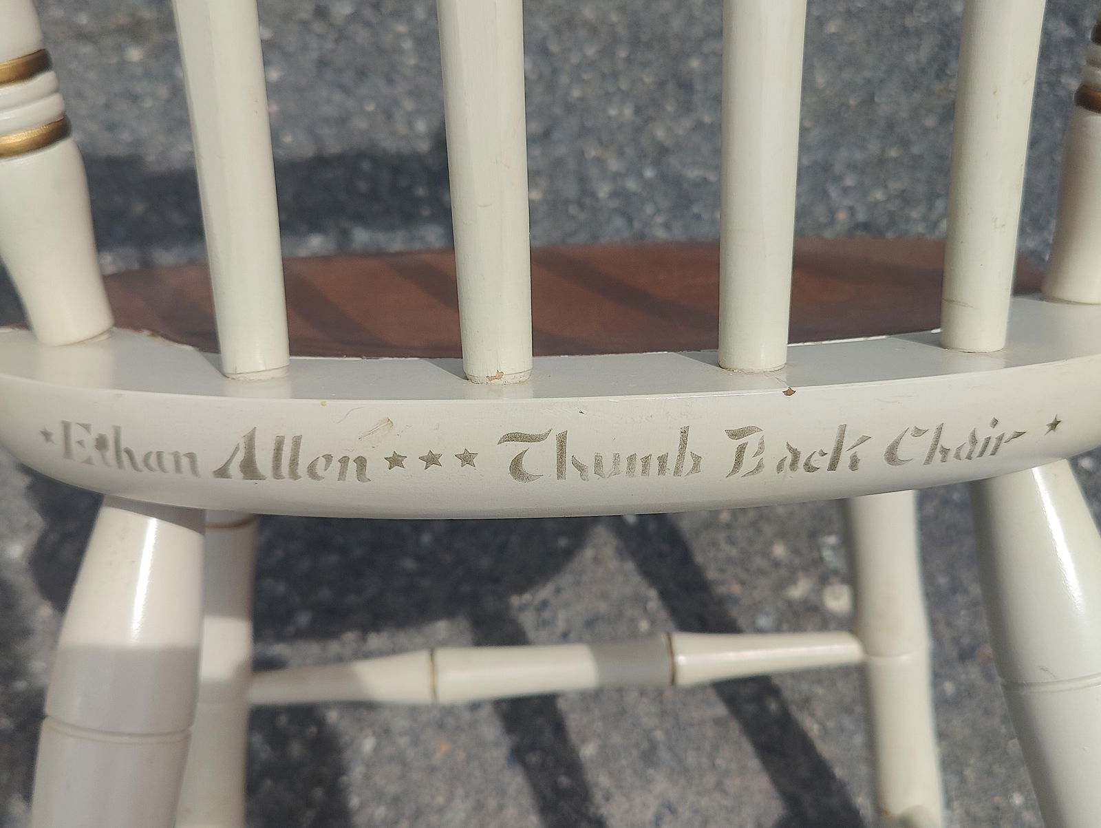 Mid 20th Century Vintage Ethan Allen Stenciled Windsor Side Chair - 2