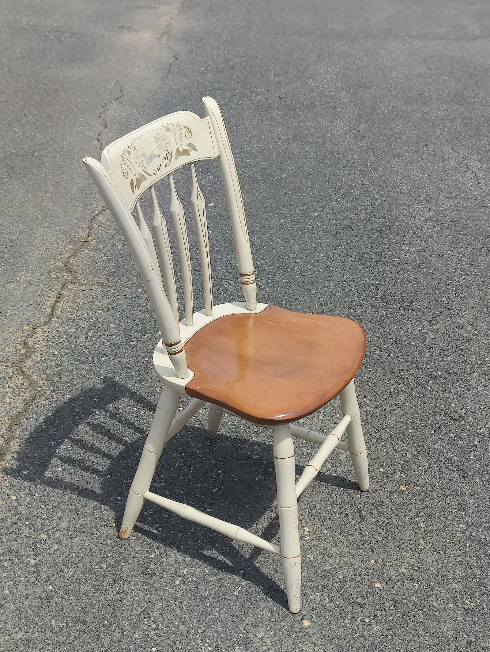 Mid 20th Century Vintage Ethan Allen Stenciled Windsor Side Chair - 5