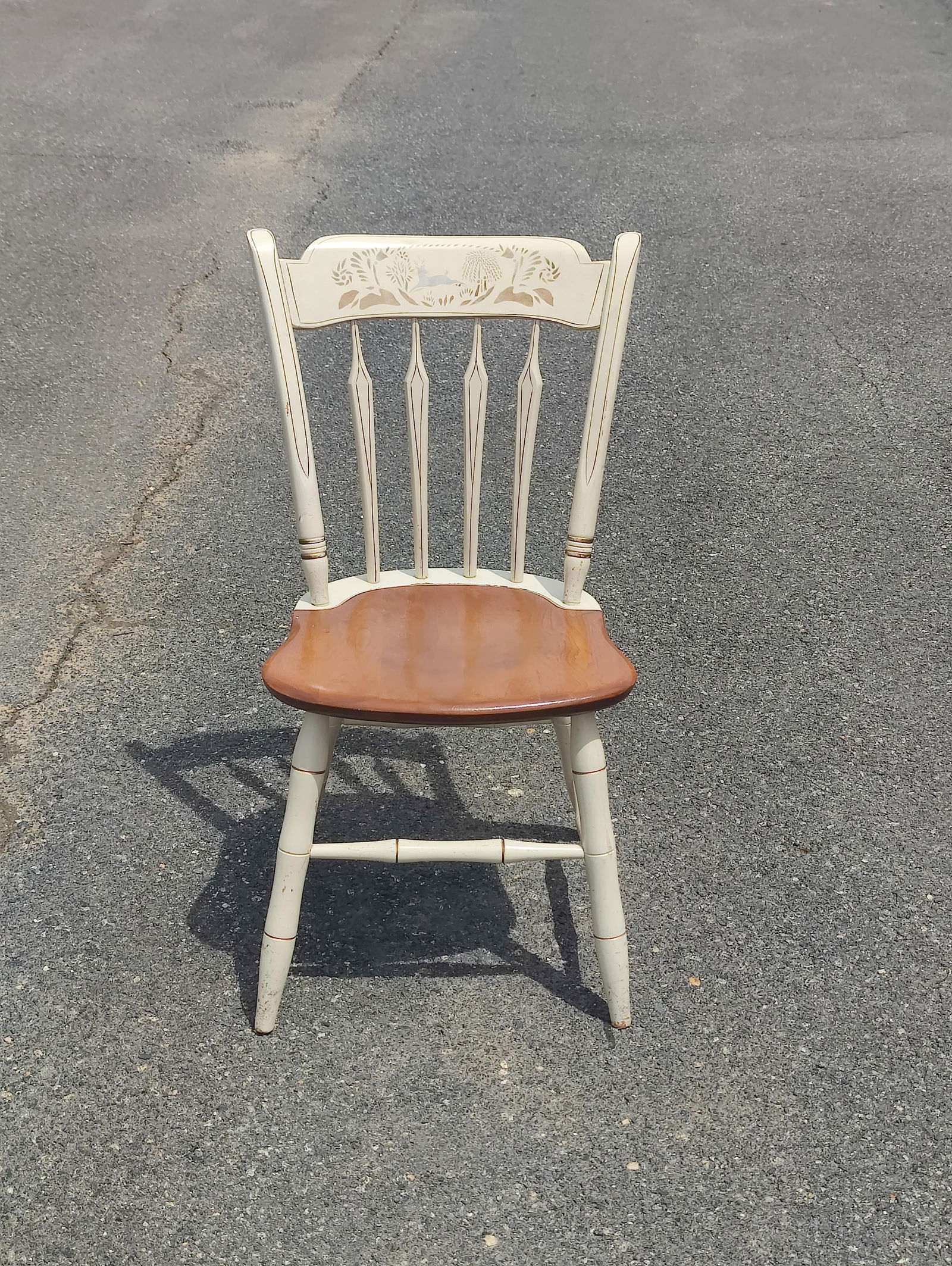 Mid 20th Century Vintage Ethan Allen Stenciled Windsor Side Chair - 6