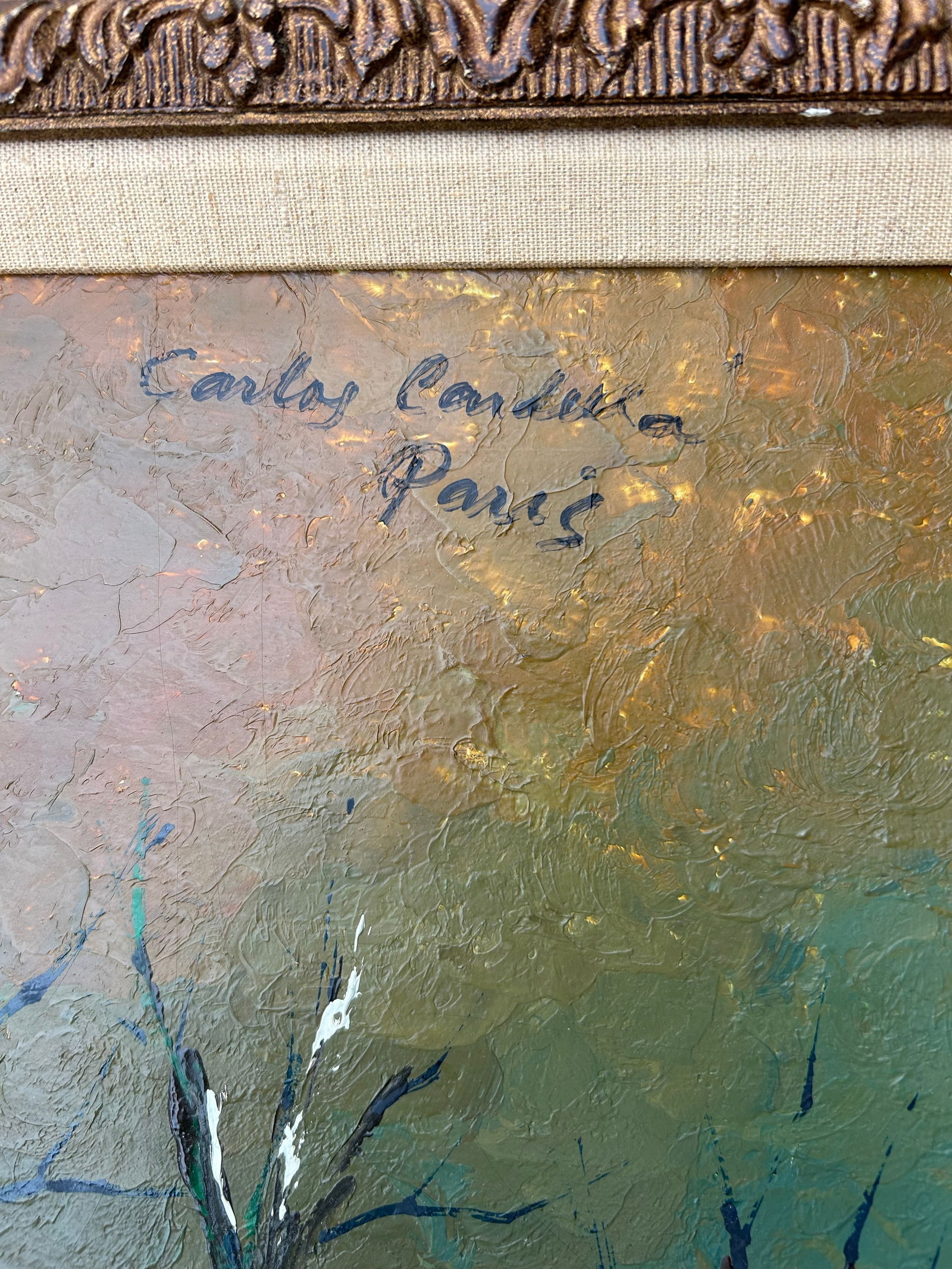 1960s Vintage Abstract Impressionist Mid Century Paris Landscape Oil Painting, Framed - 5