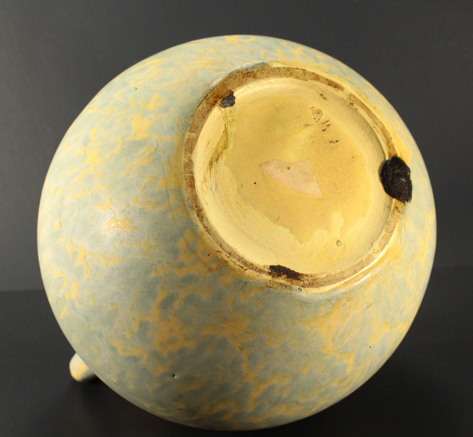 Early 1900's American Studio Pottery Arts & Crafts Celadon Mottled Glaze Vase - 12