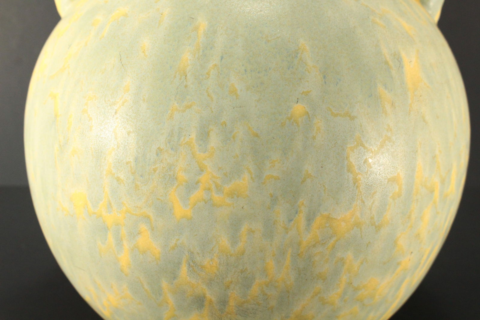 Early 1900's American Studio Pottery Arts & Crafts Celadon Mottled Glaze Vase - 8