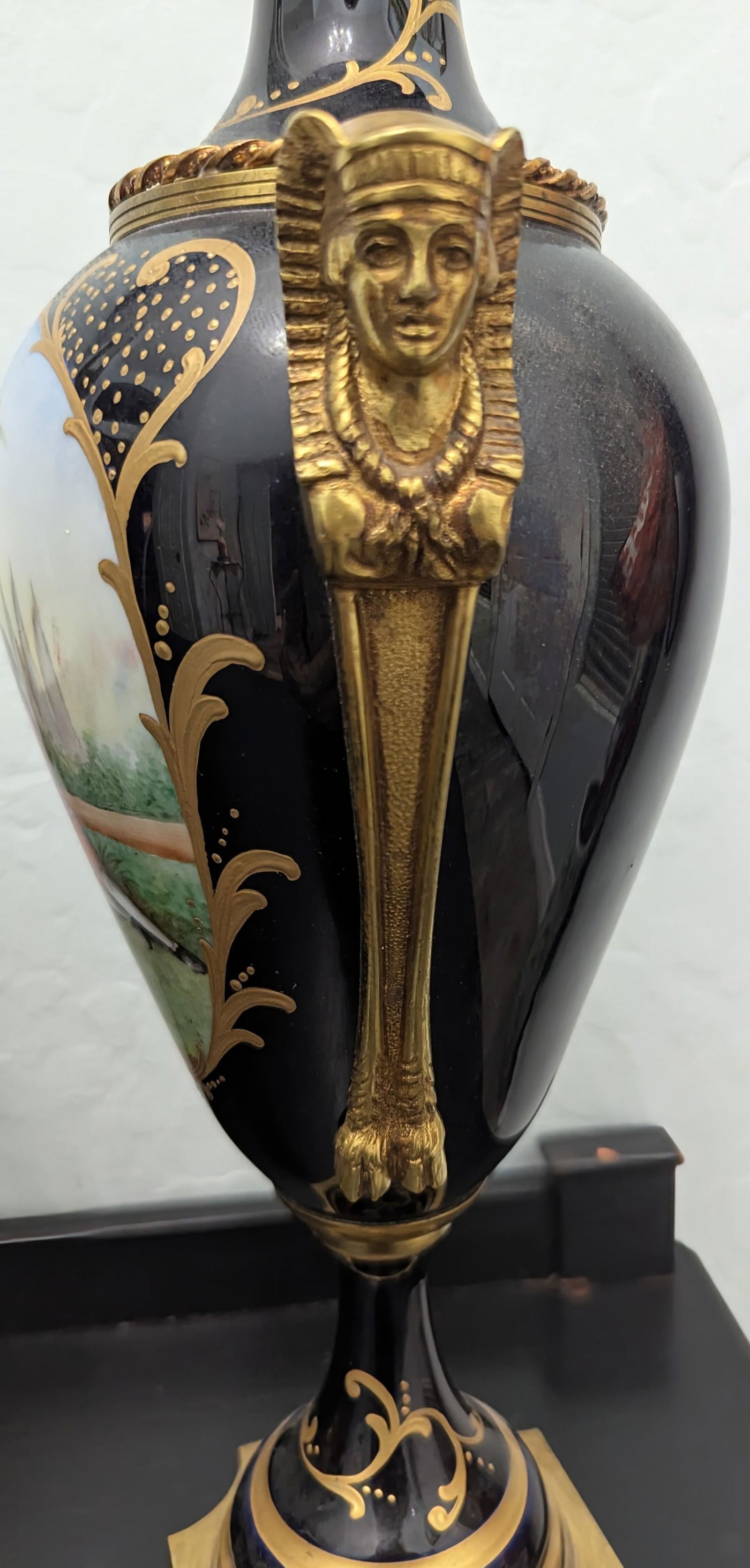 Vintage Garniture Porcelain Sevres Design Mantel Set Capodimonte- 3 Pieces - 4