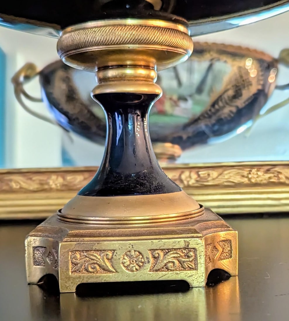 Vintage Garniture Porcelain Sevres Design Mantel Set Capodimonte- 3 Pieces - 9