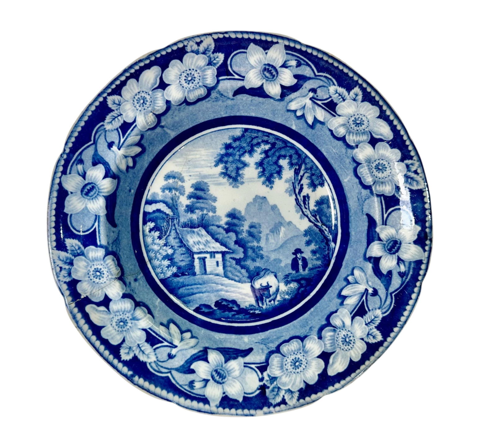 Early 19th Century English Staffordshire Blue and White Plates - A Pair - 2